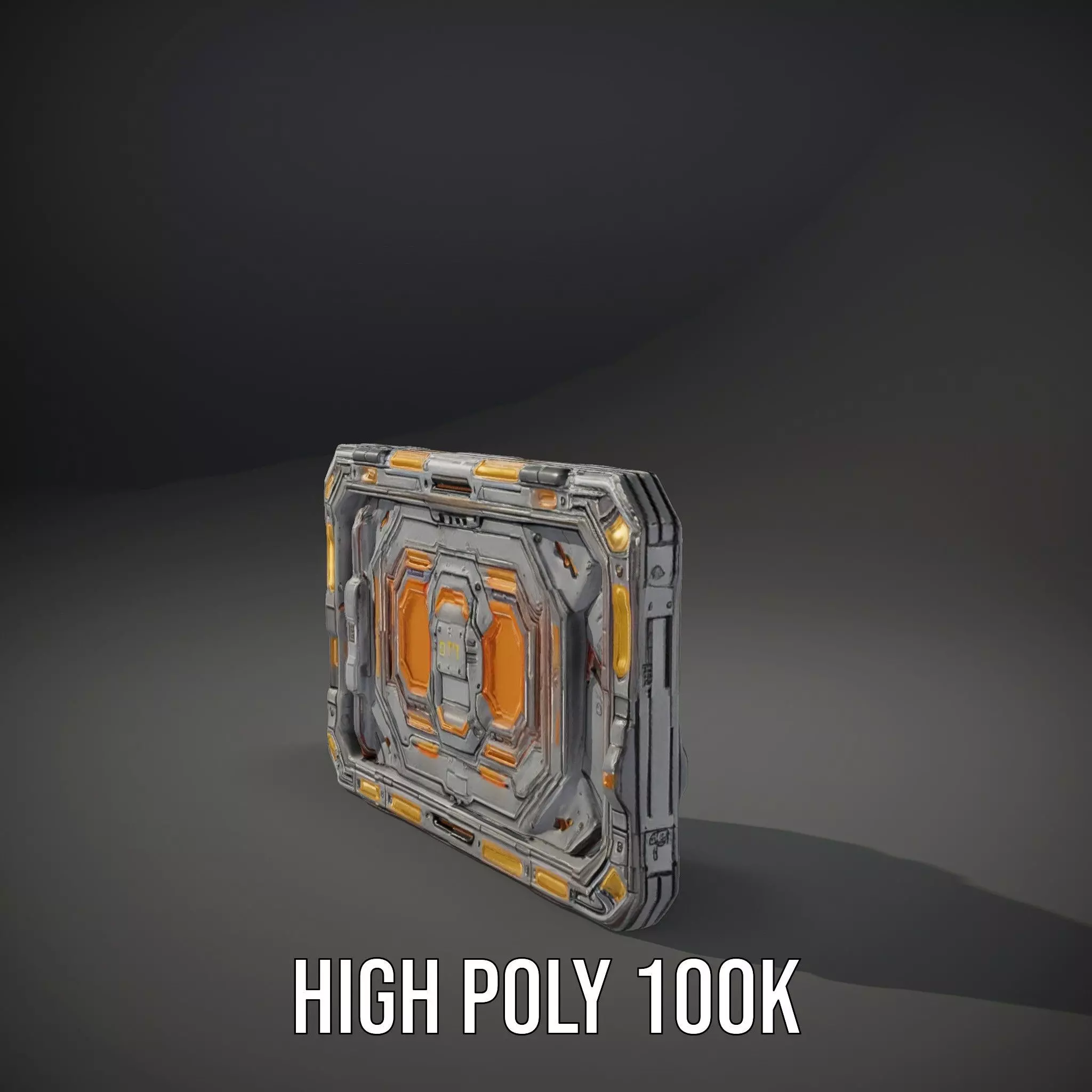 Futuristic Orange Panel model pack Low-poly 3D model_12