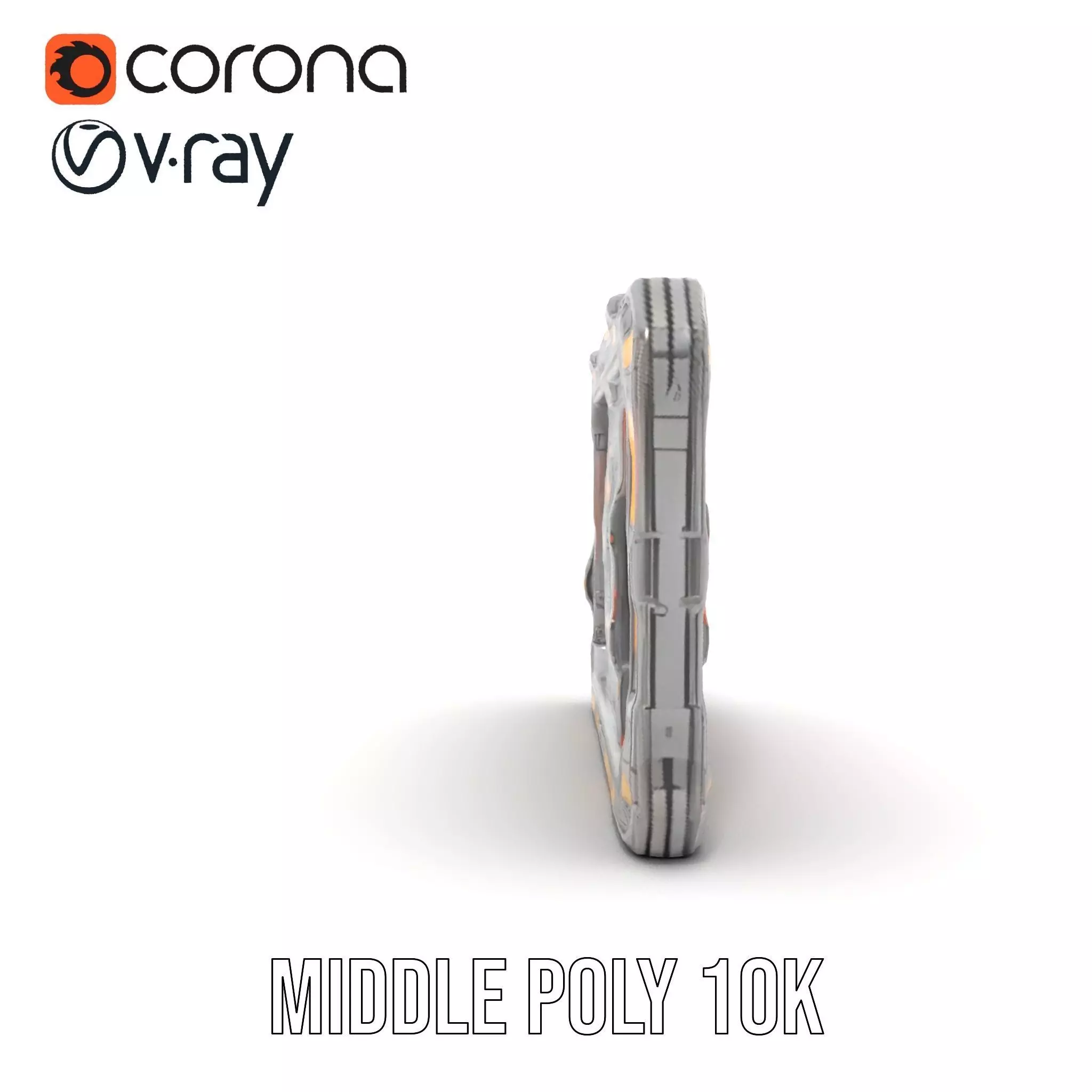 Futuristic Orange Panel model pack Low-poly 3D model_16