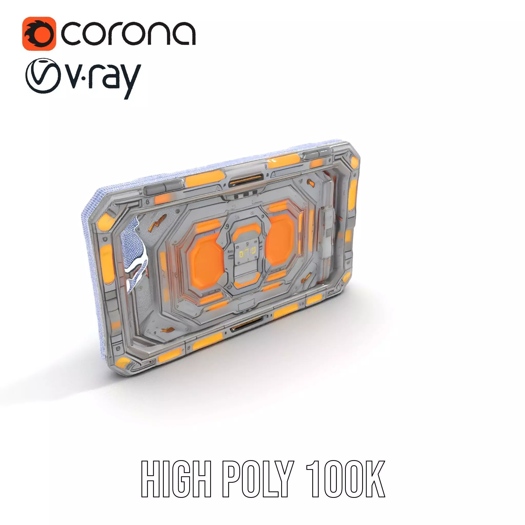 Futuristic Orange Panel model pack Low-poly 3D model_32