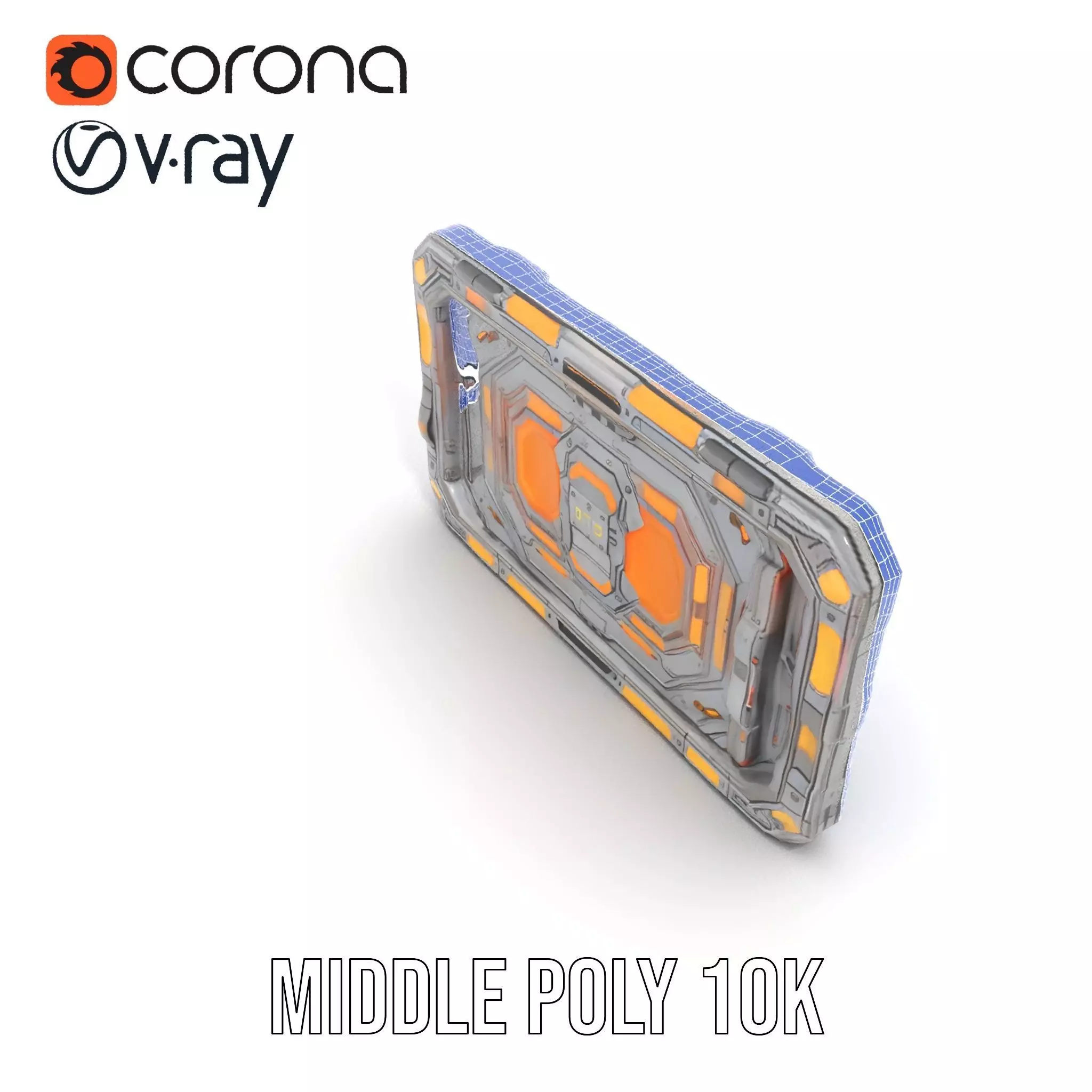 Futuristic Orange Panel model pack Low-poly 3D model_19