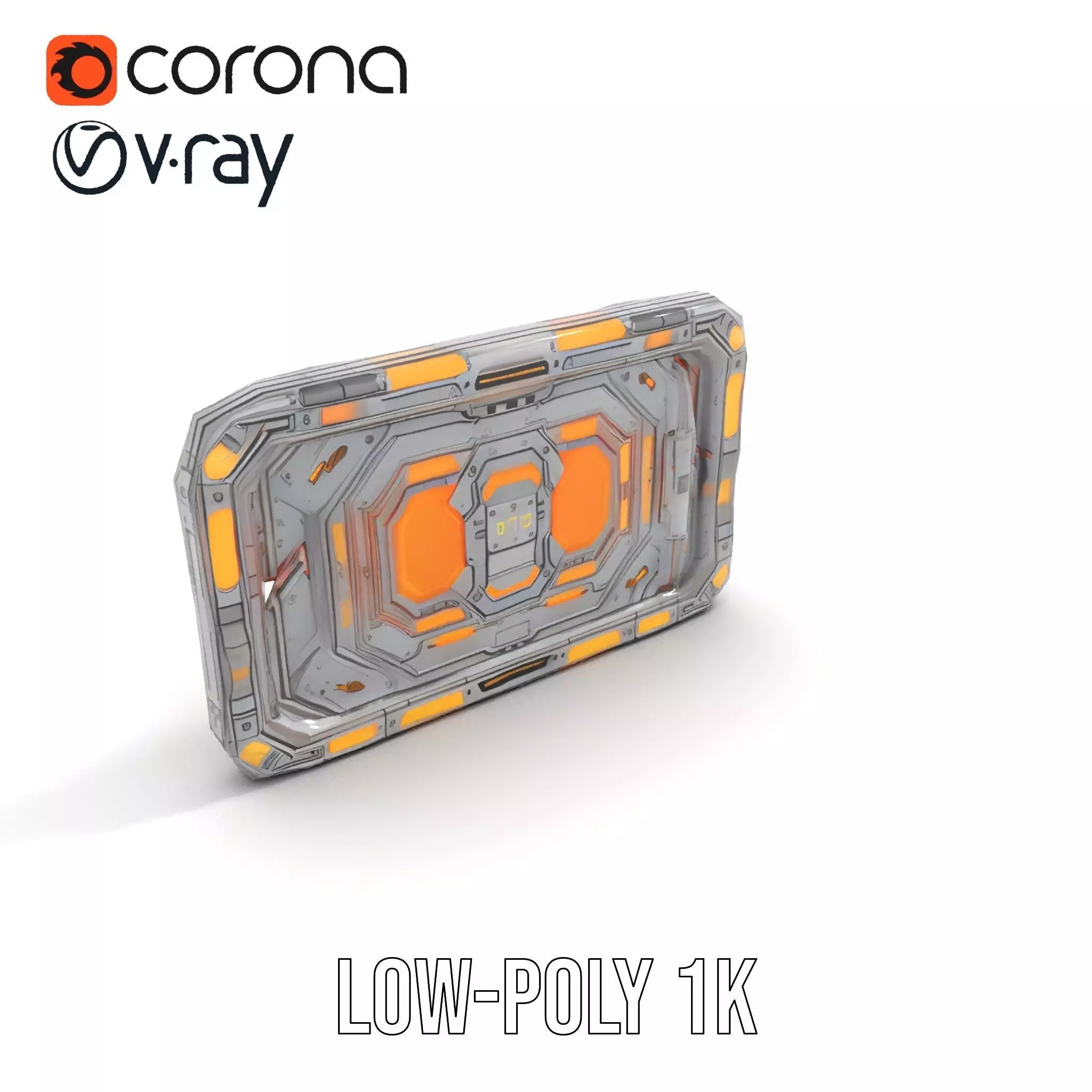 Futuristic Orange Panel model pack Low-poly 3D model_30