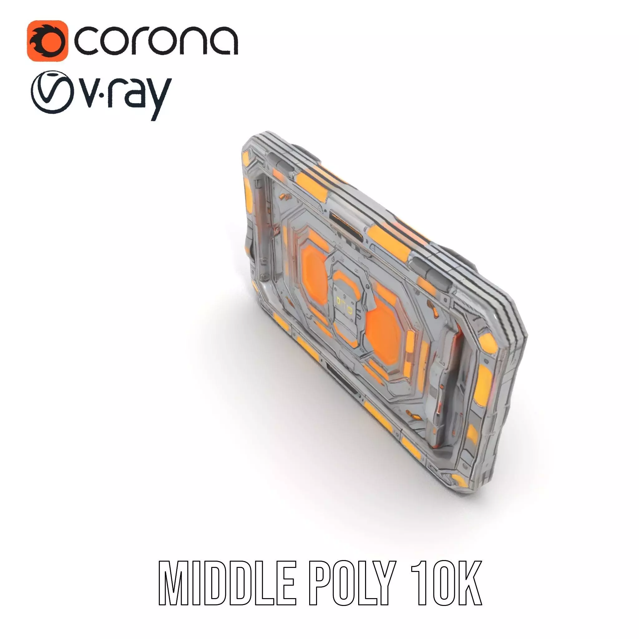 Futuristic Orange Panel model pack Low-poly 3D model_13