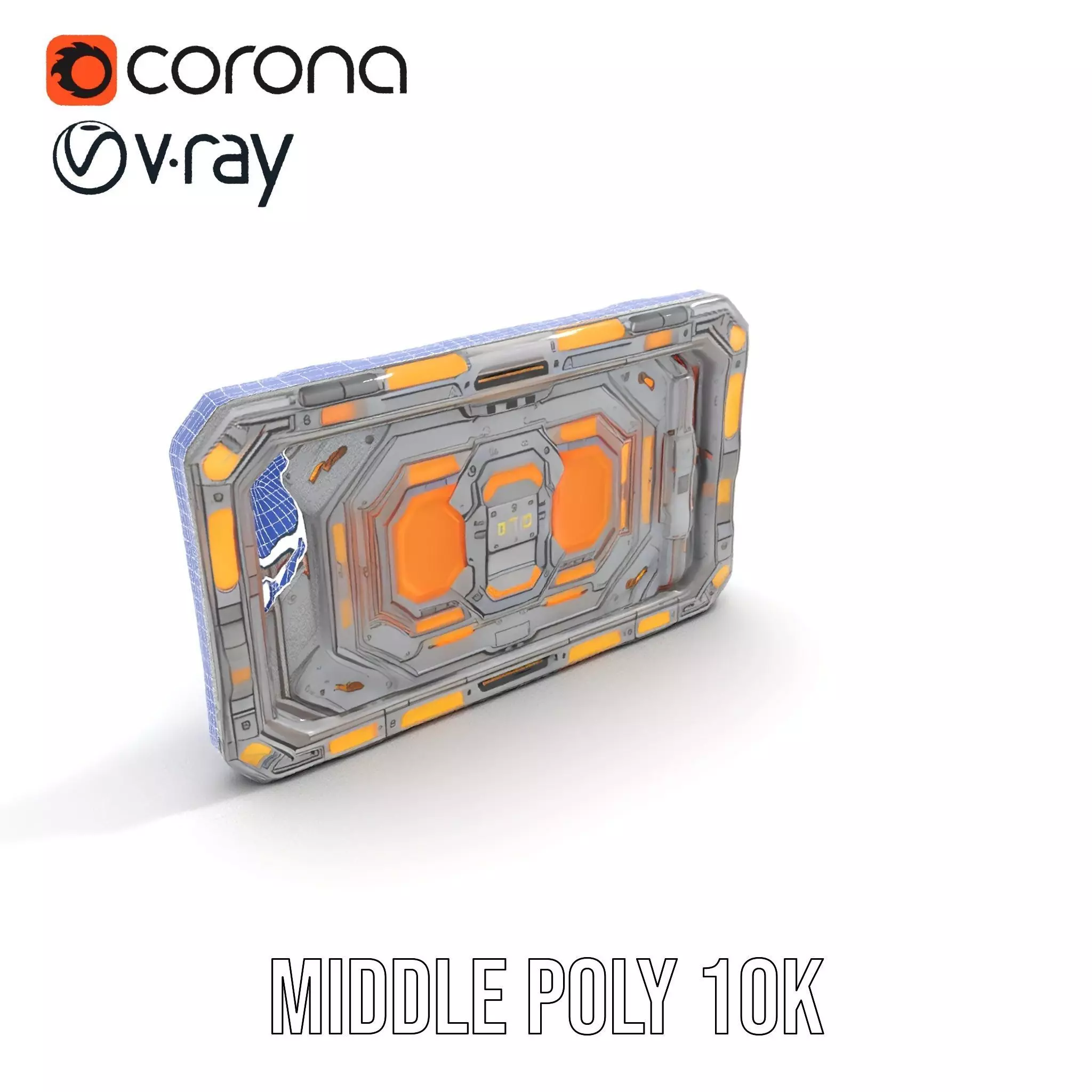 Futuristic Orange Panel model pack Low-poly 3D model_29