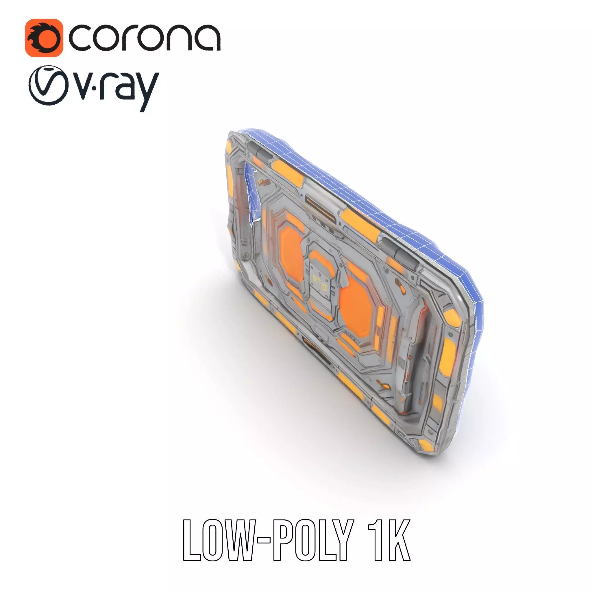 Futuristic Orange Panel model pack Low-poly 3D model_22