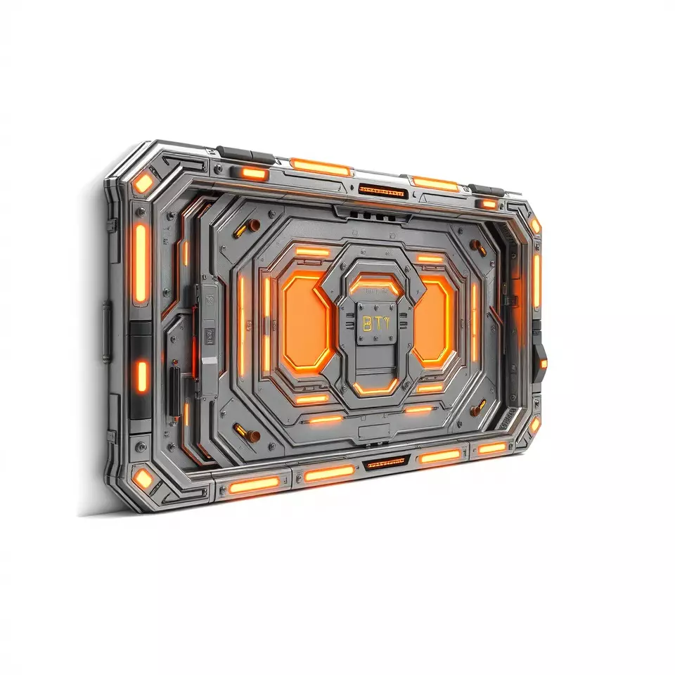 Futuristic Orange Panel model pack Low-poly 3D model_2