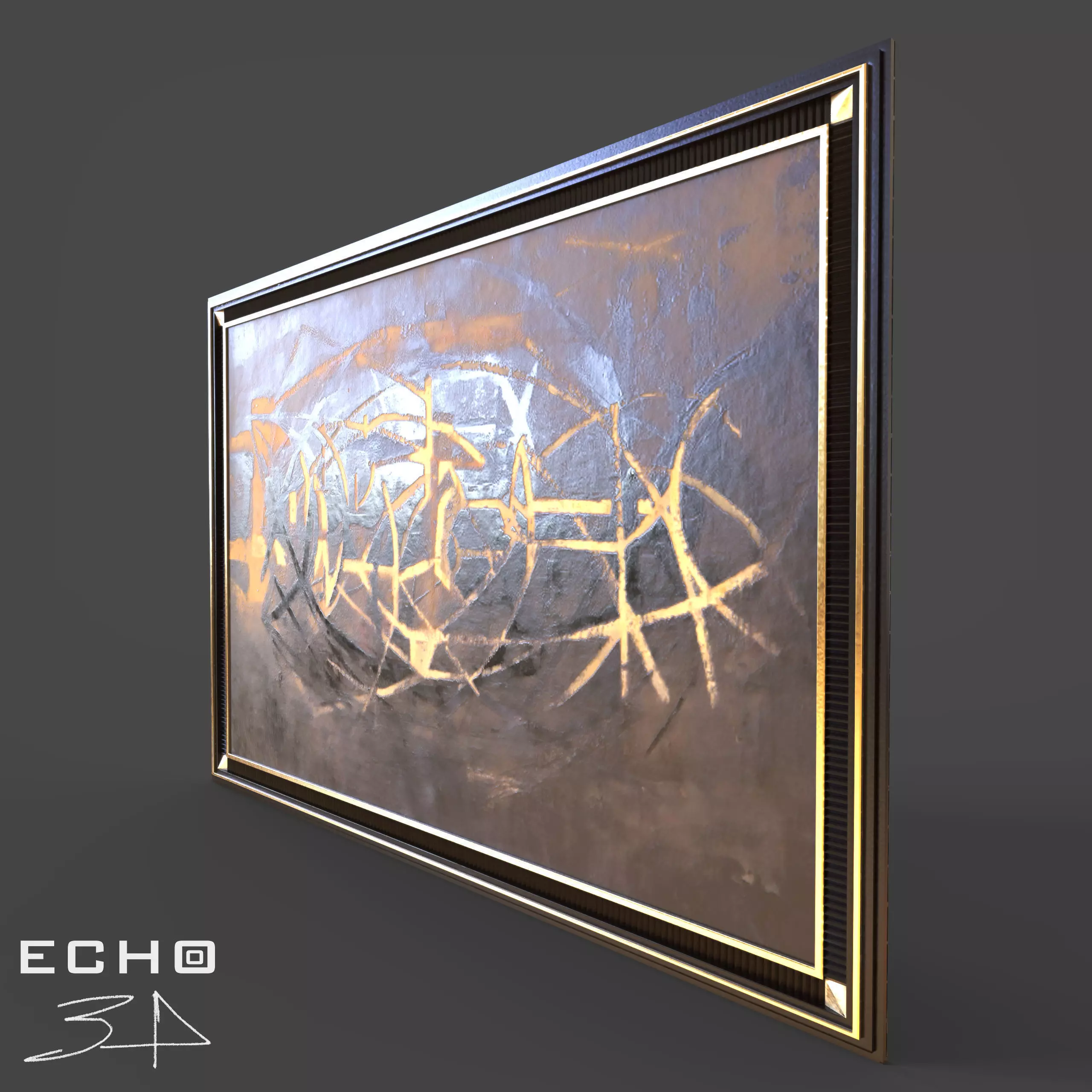 Framed Wall Painting Canvas 3D model_0