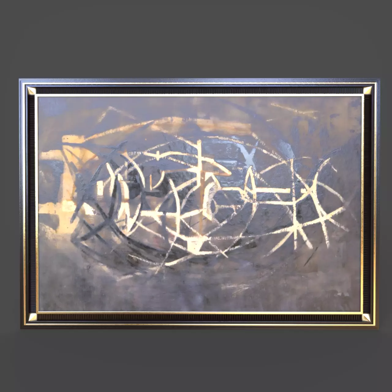 Framed Wall Painting Canvas 3D model_1