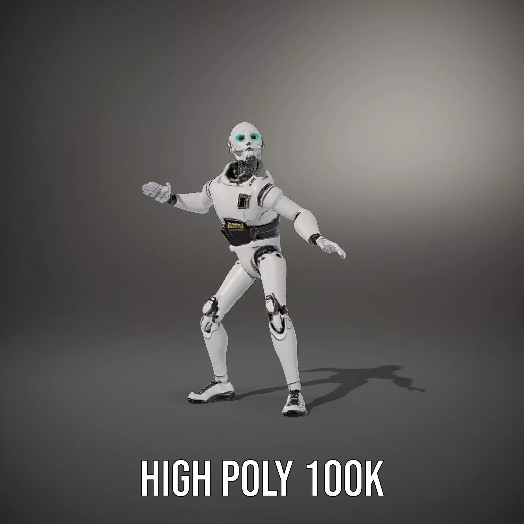 Advanced Silver Robot model pack Low-poly 3D model_10