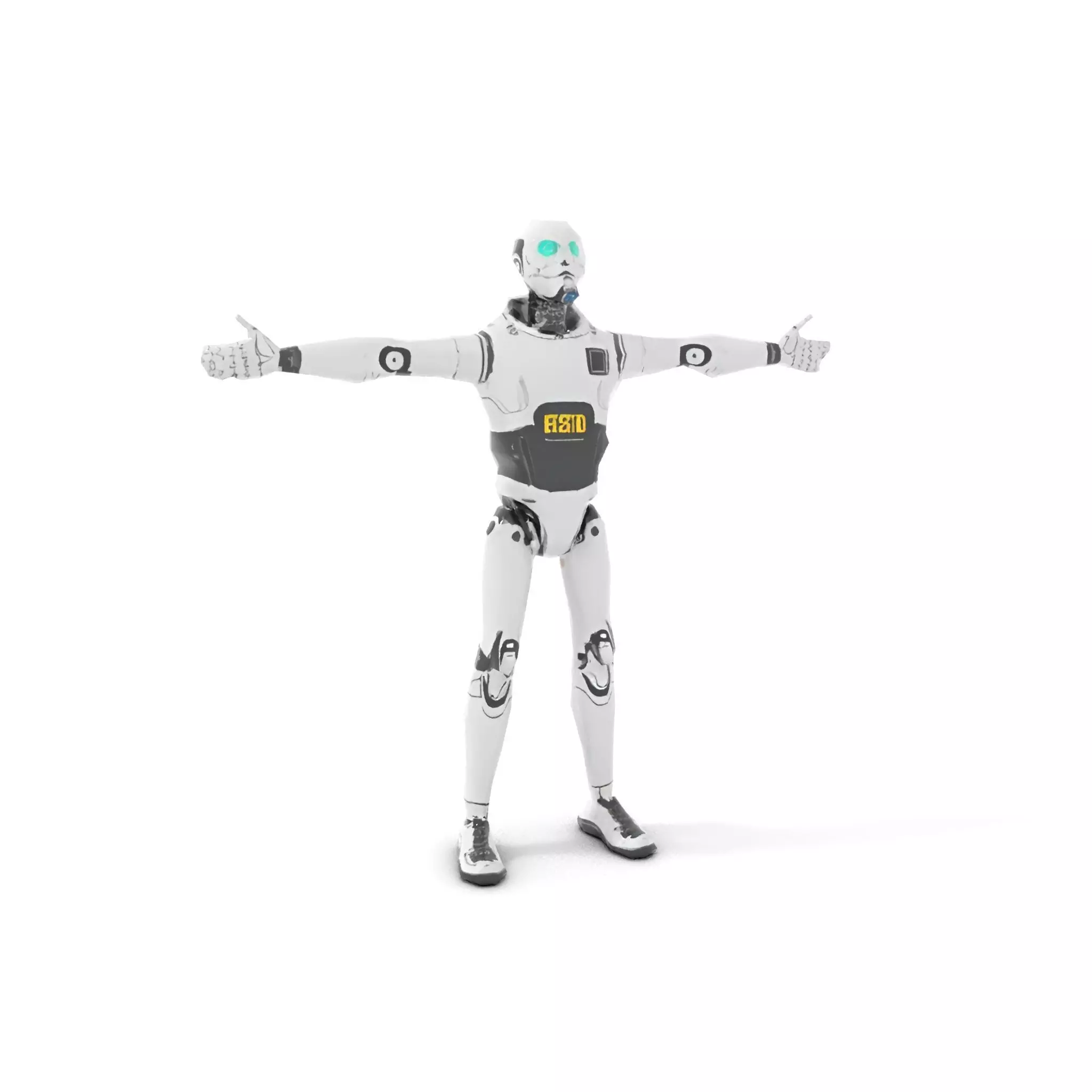 Advanced Silver Robot model pack Low-poly 3D model_7
