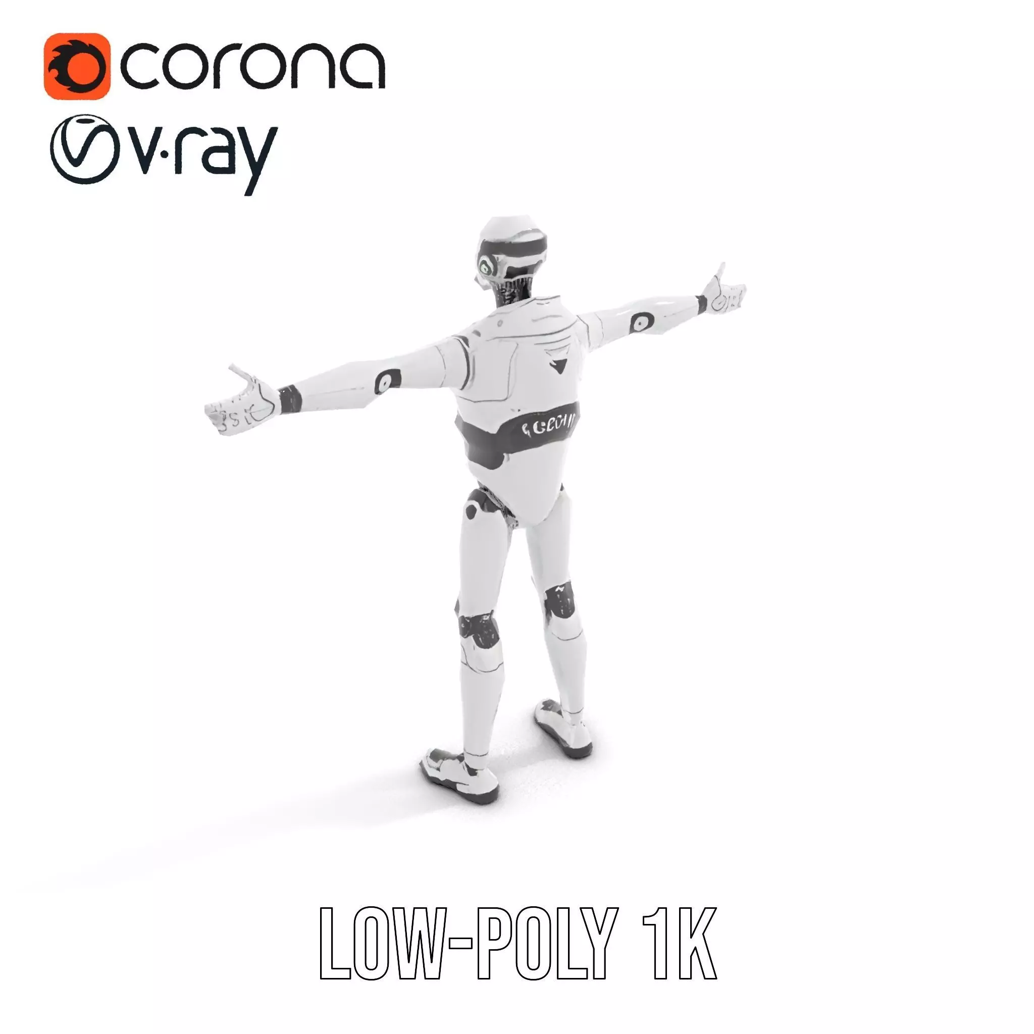 Advanced Silver Robot model pack Low-poly 3D model_27