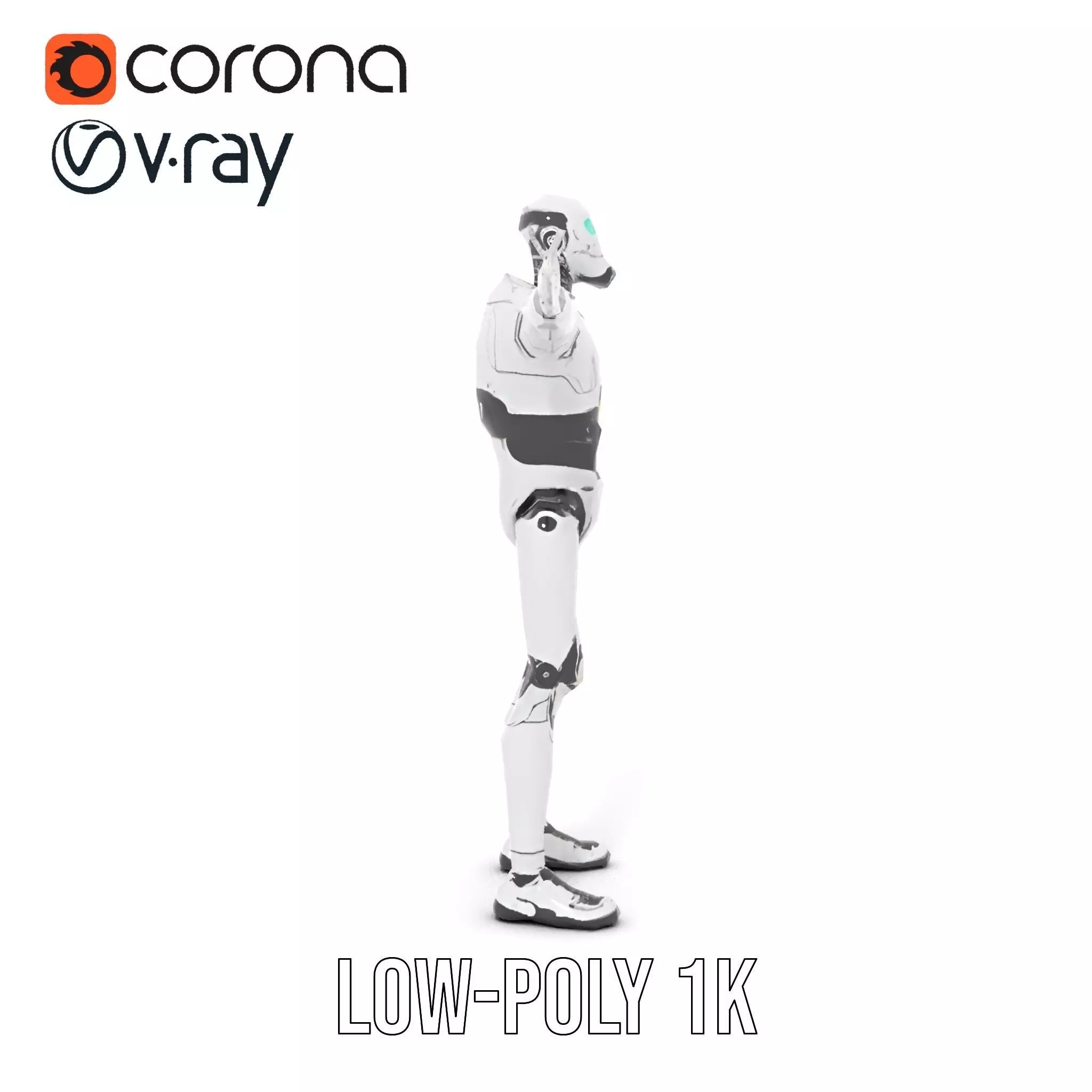 Advanced Silver Robot model pack Low-poly 3D model_22