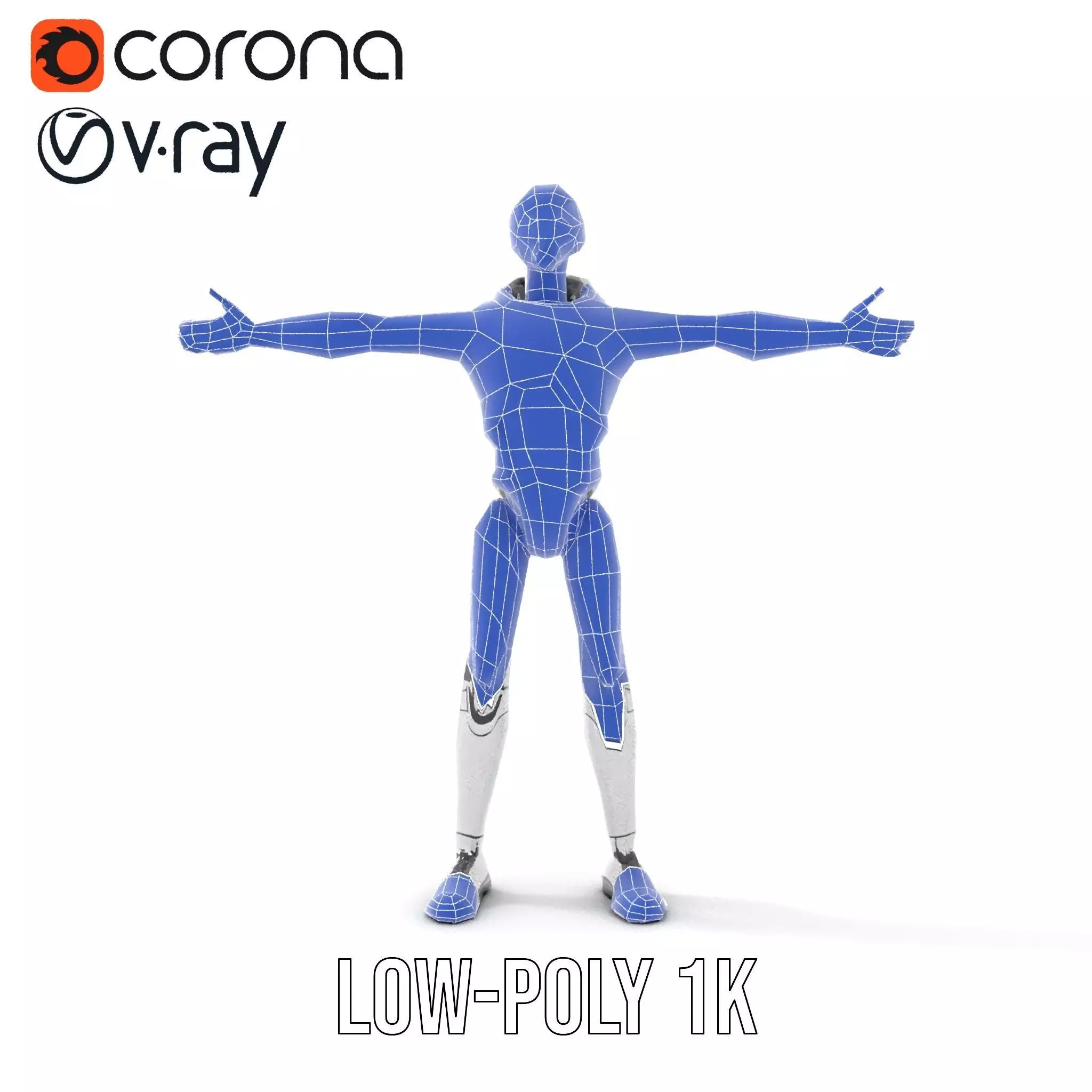 Advanced Silver Robot model pack Low-poly 3D model_14