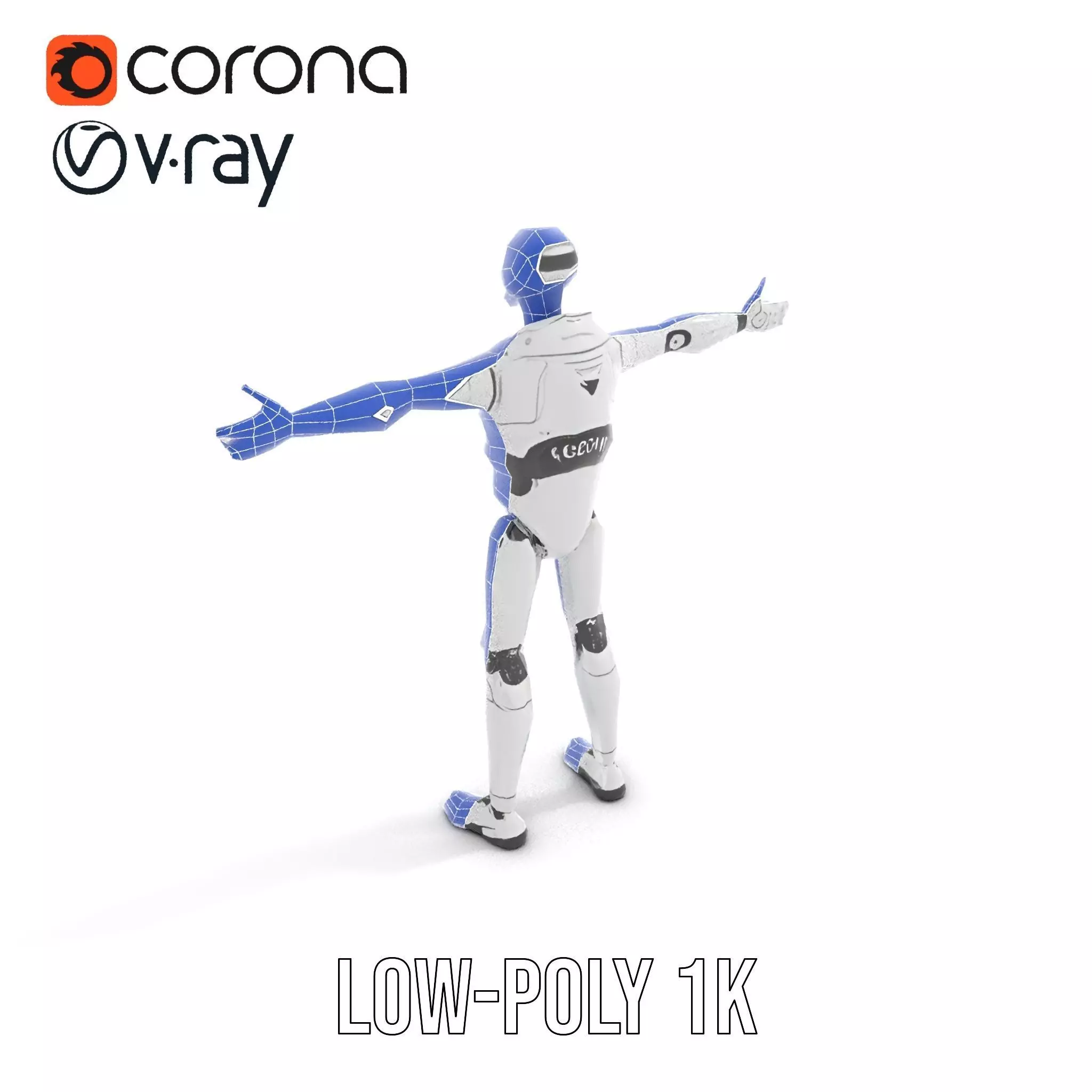 Advanced Silver Robot model pack Low-poly 3D model_12