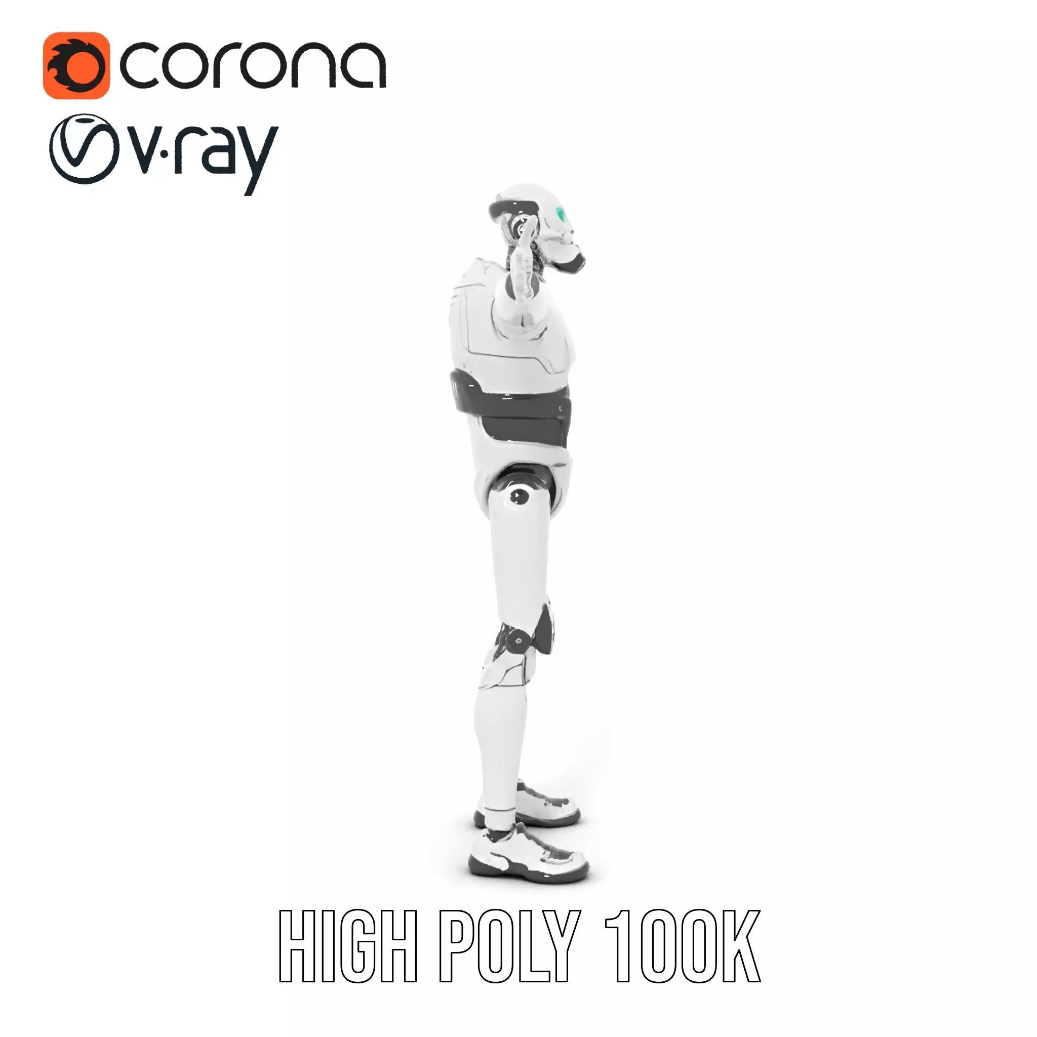 Advanced Silver Robot model pack Low-poly 3D model_20