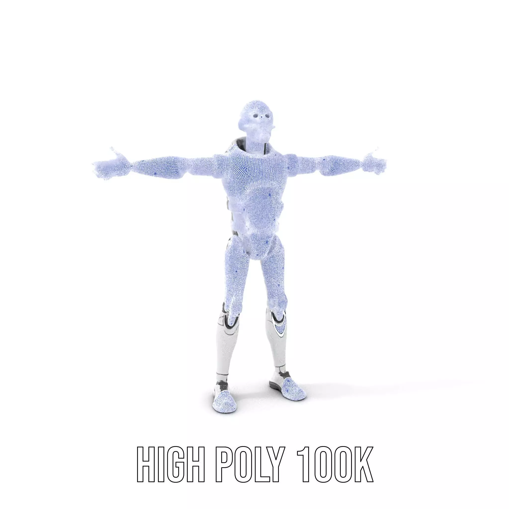 Advanced Silver Robot model pack Low-poly 3D model_4