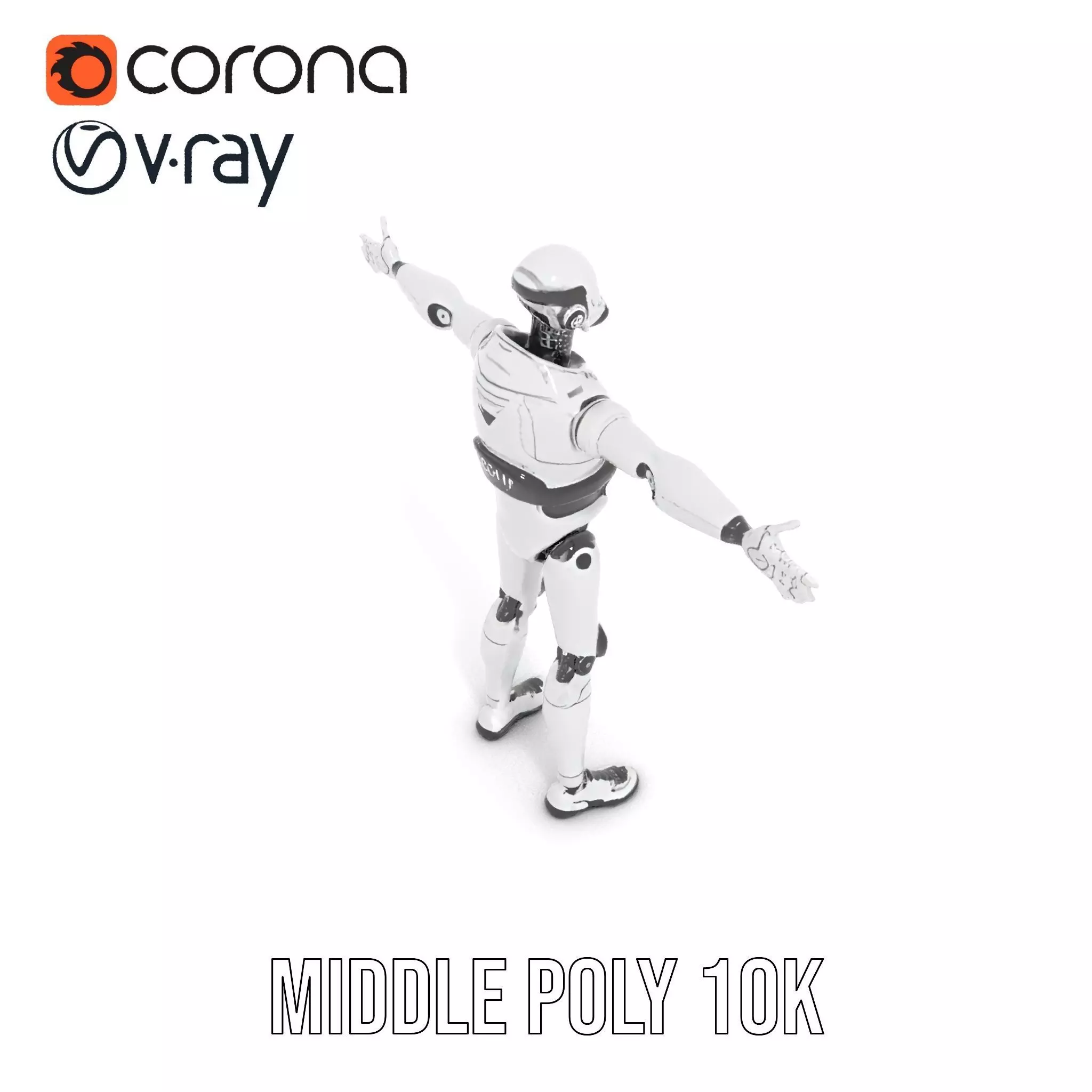 Advanced Silver Robot model pack Low-poly 3D model_18