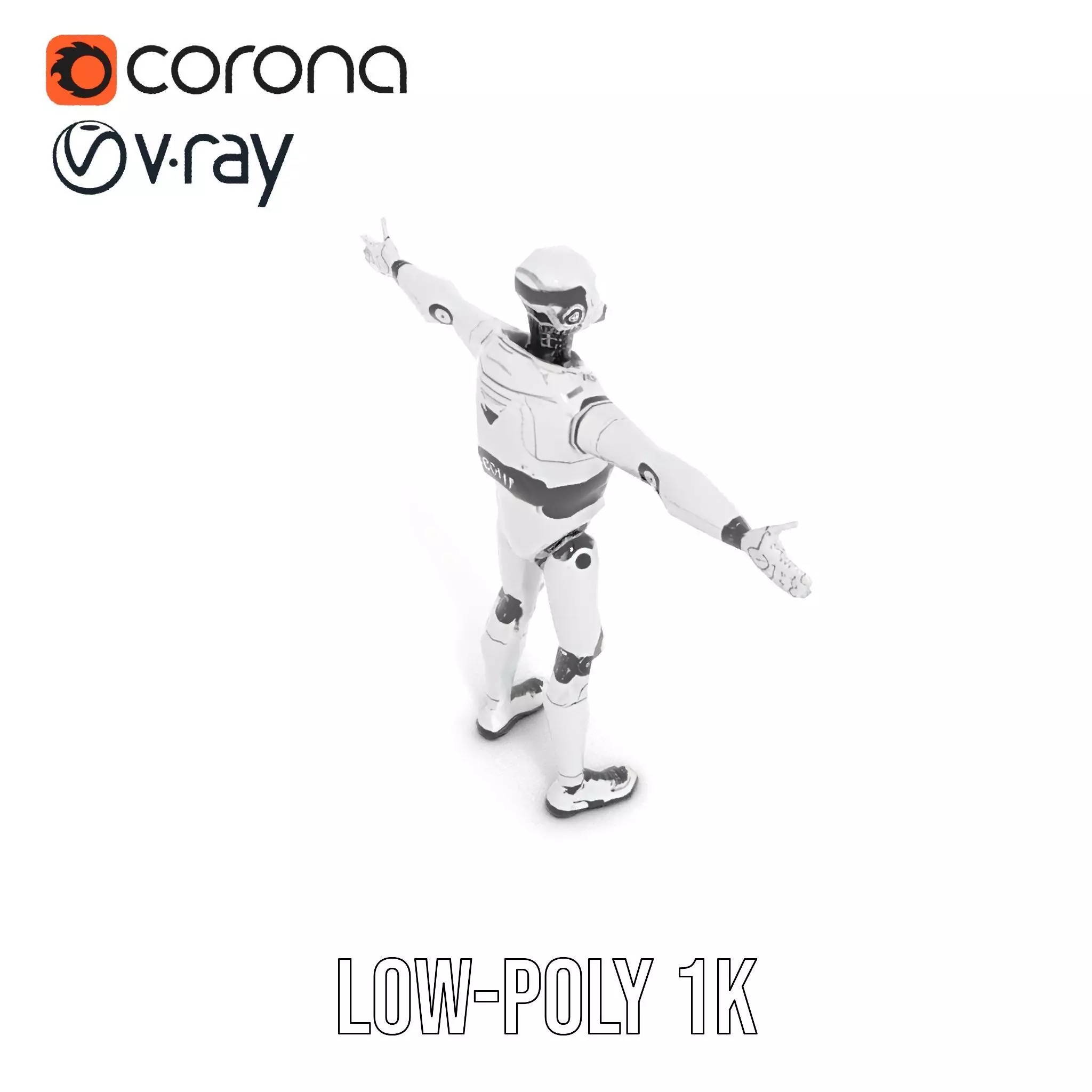 Advanced Silver Robot model pack Low-poly 3D model_17