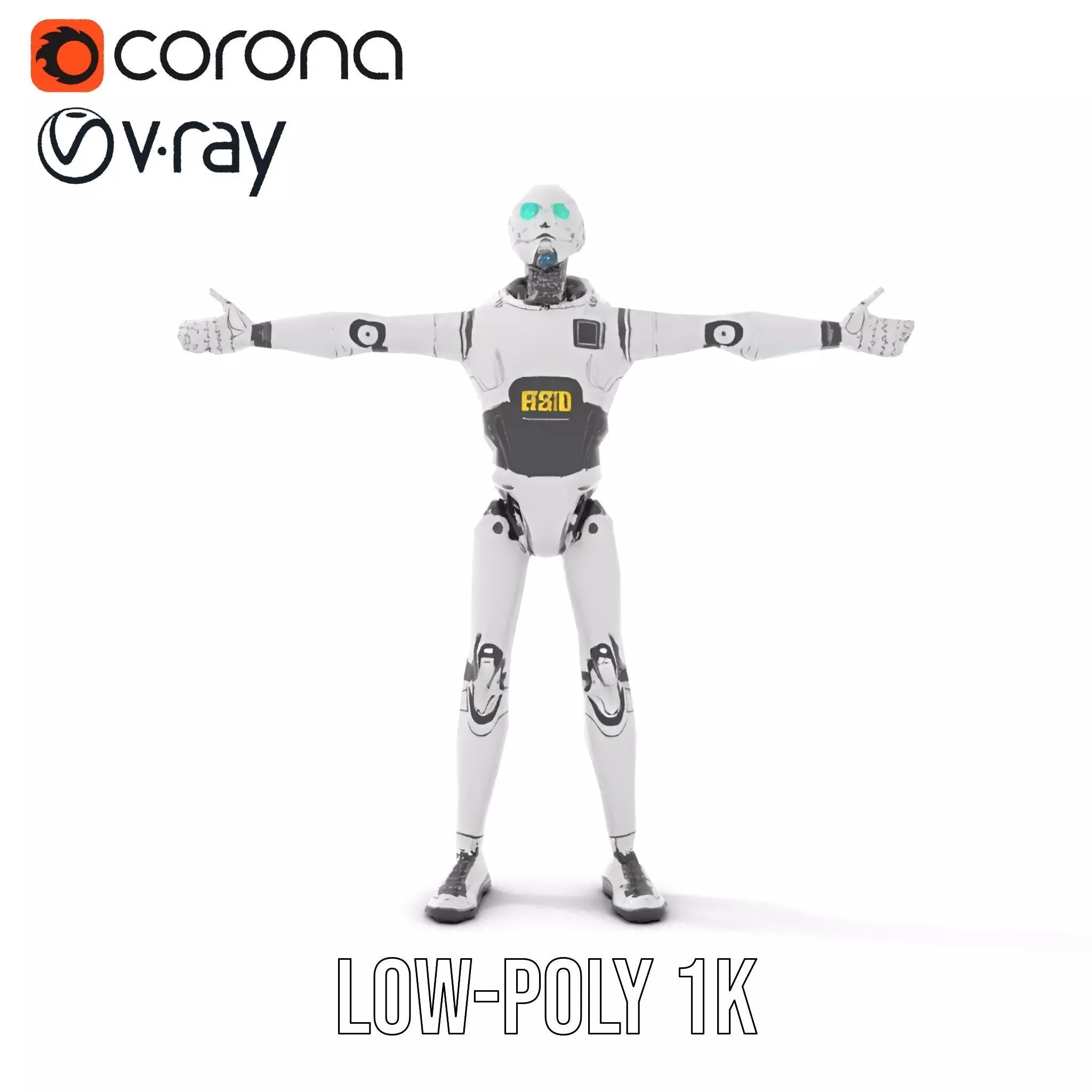 Advanced Silver Robot model pack Low-poly 3D model_9