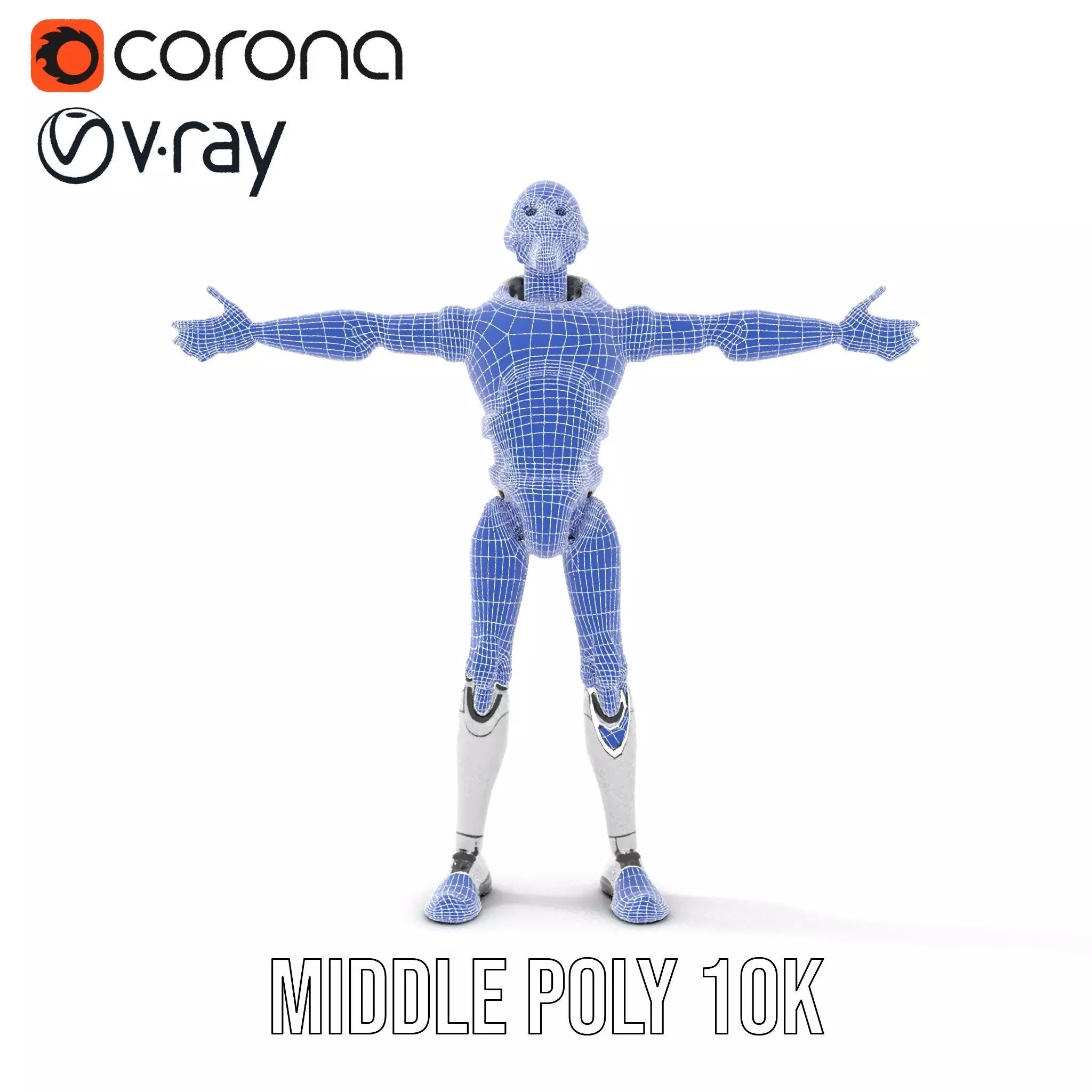 Advanced Silver Robot model pack Low-poly 3D model_26