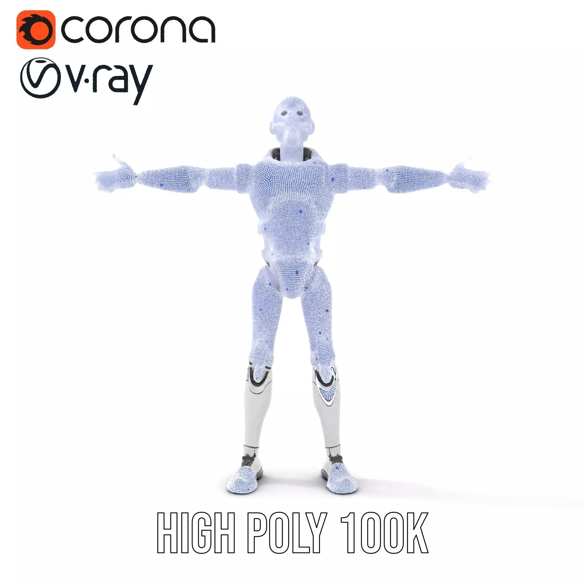 Advanced Silver Robot model pack Low-poly 3D model_34