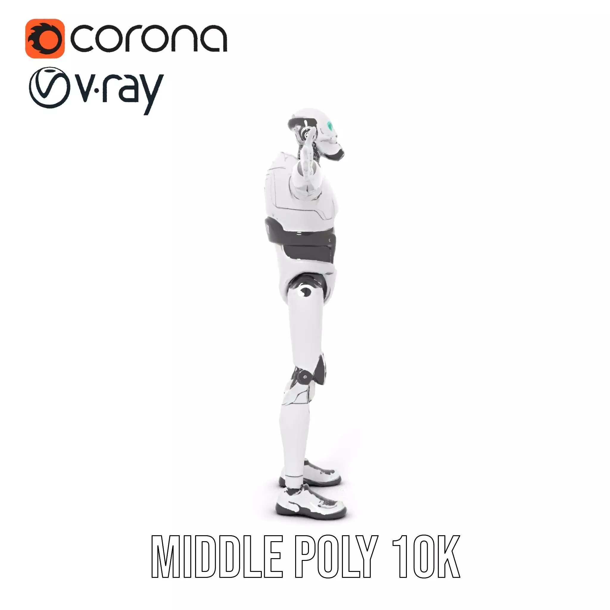 Advanced Silver Robot model pack Low-poly 3D model_21