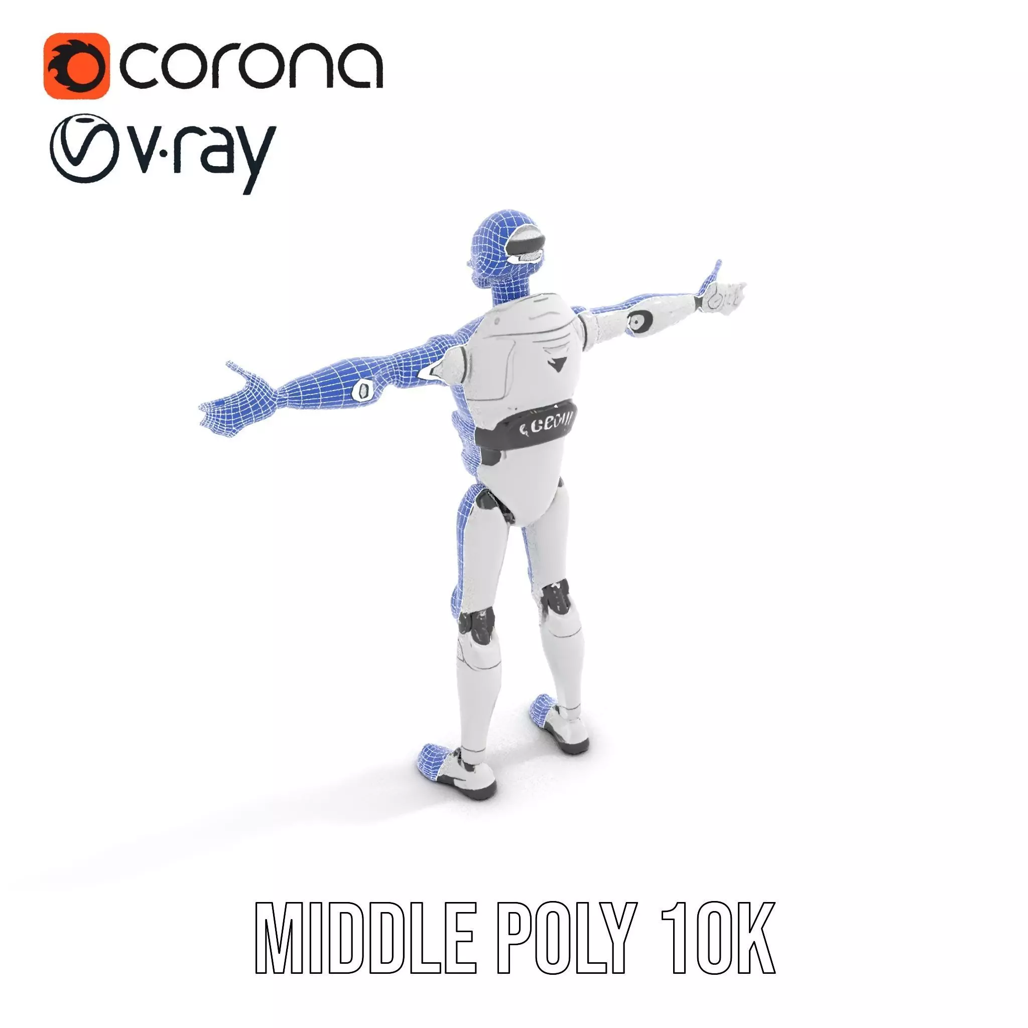 Advanced Silver Robot model pack Low-poly 3D model_23