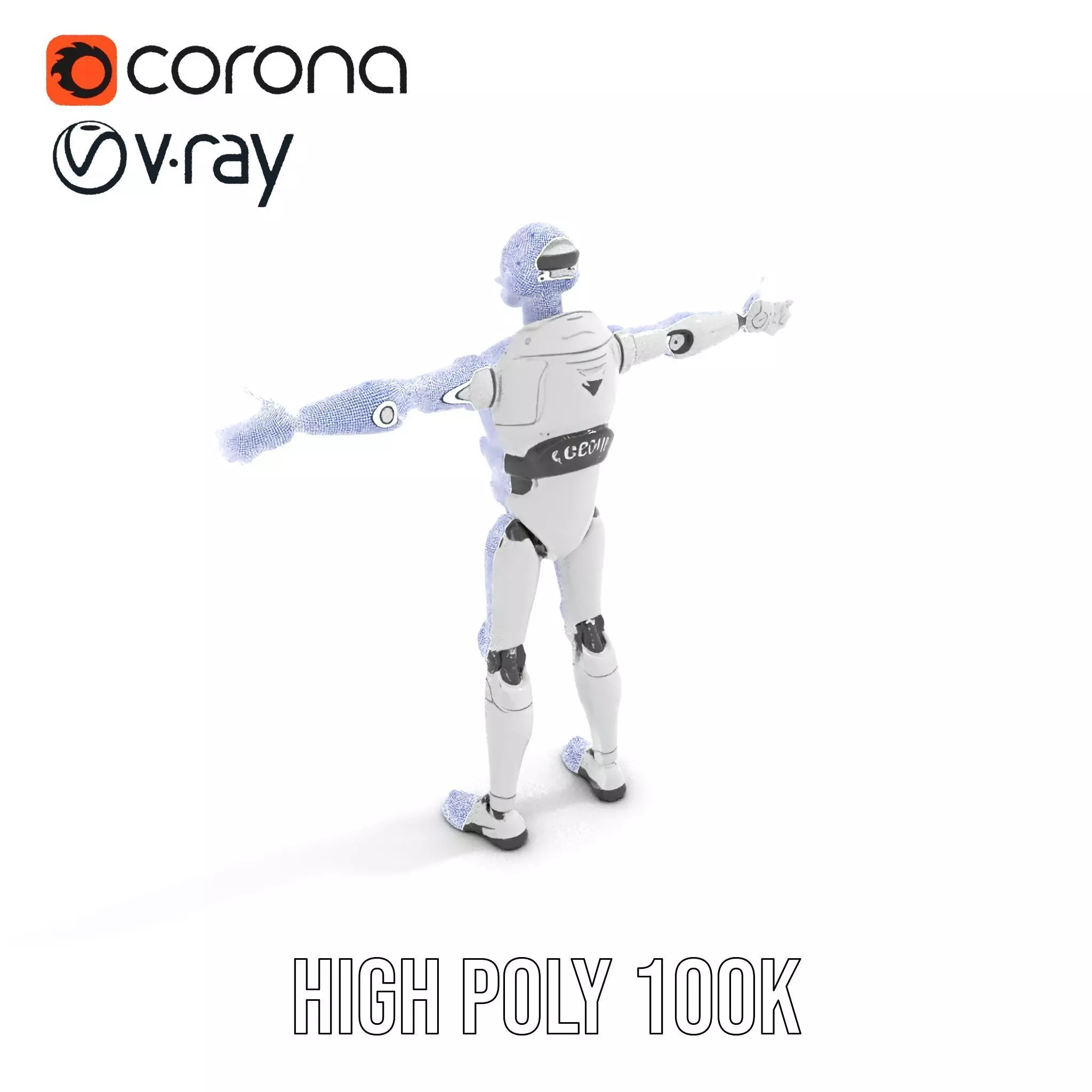 Advanced Silver Robot model pack Low-poly 3D model_25