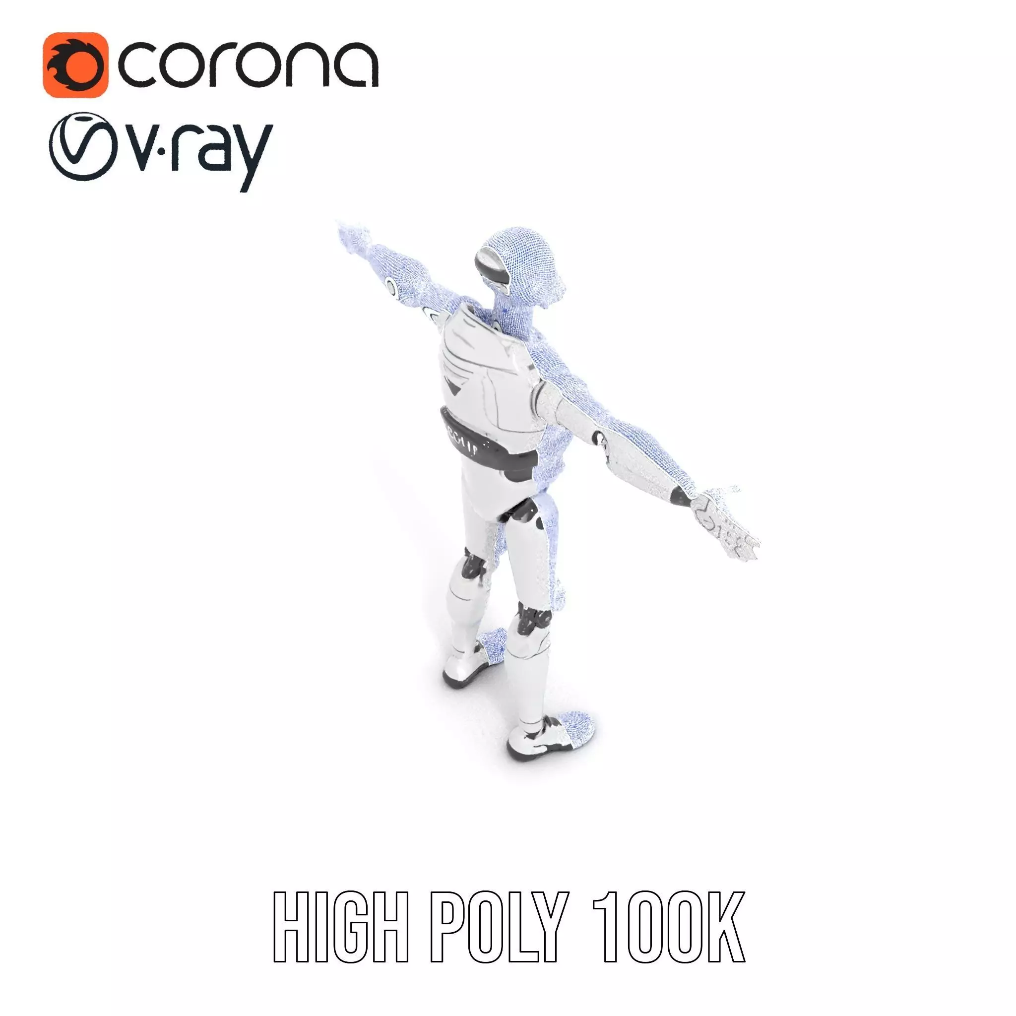 Advanced Silver Robot model pack Low-poly 3D model_32