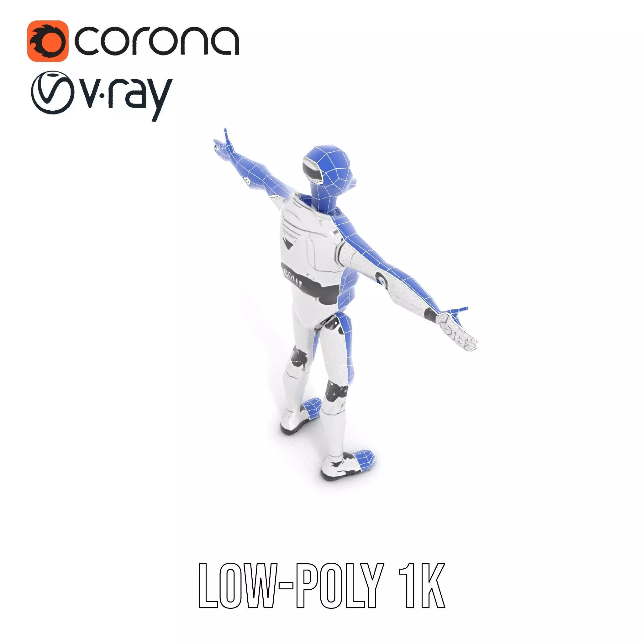 Advanced Silver Robot model pack Low-poly 3D model_24