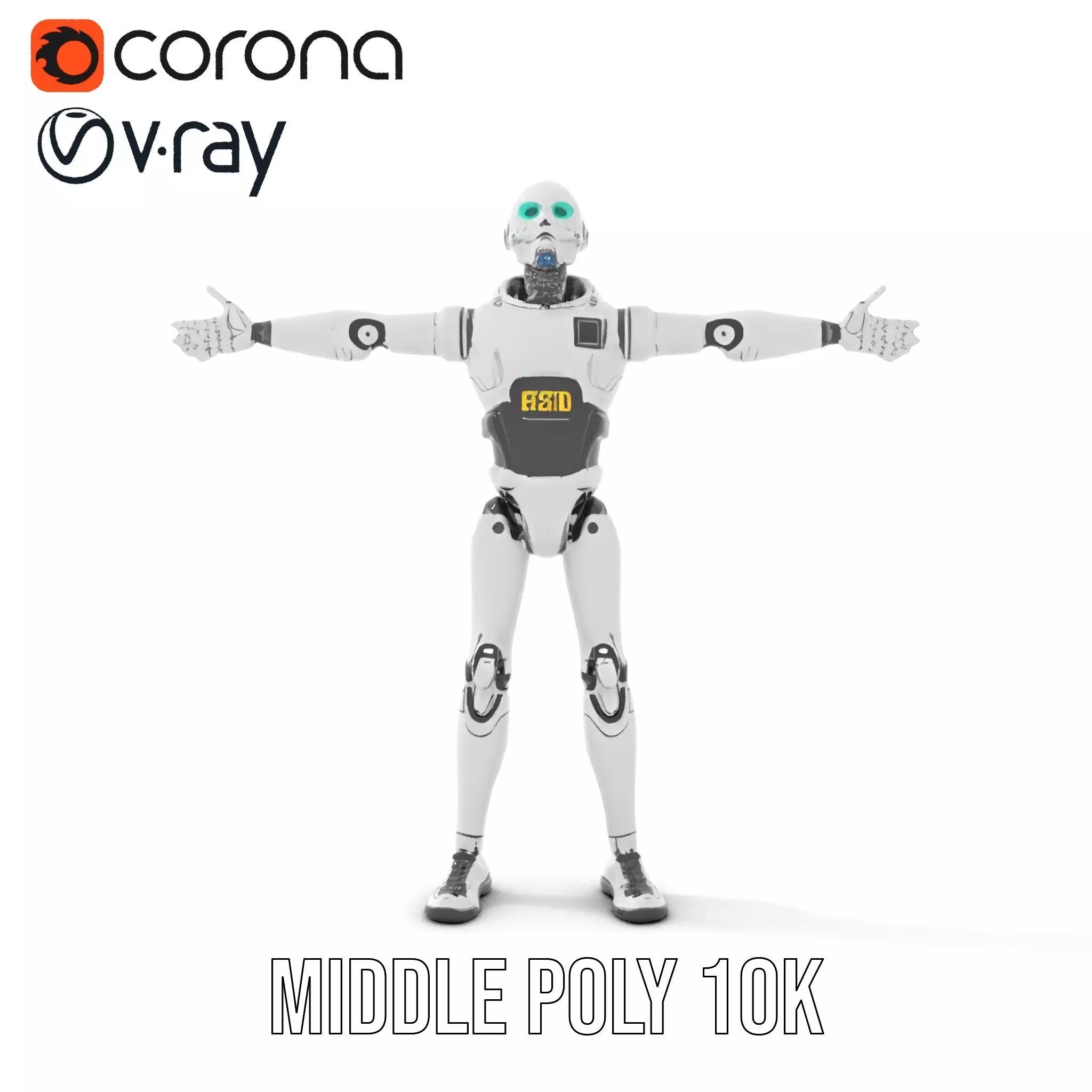 Advanced Silver Robot model pack Low-poly 3D model_5