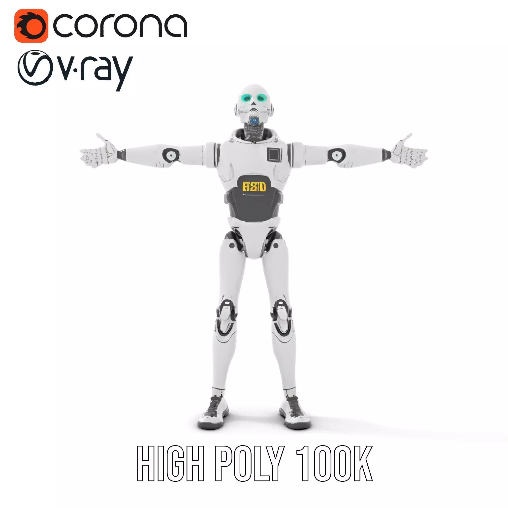 Advanced Silver Robot model pack Low-poly 3D model_15