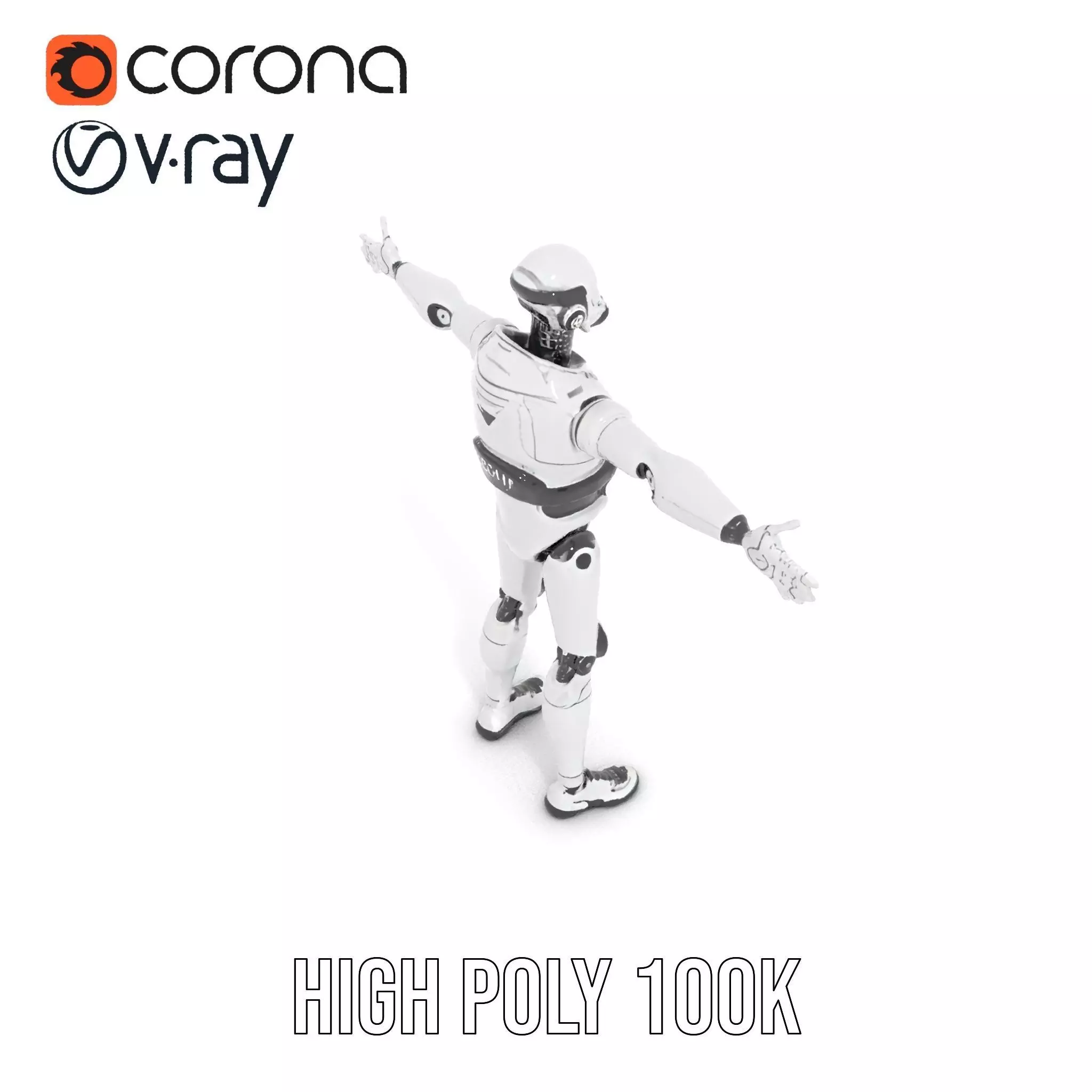 Advanced Silver Robot model pack Low-poly 3D model_31