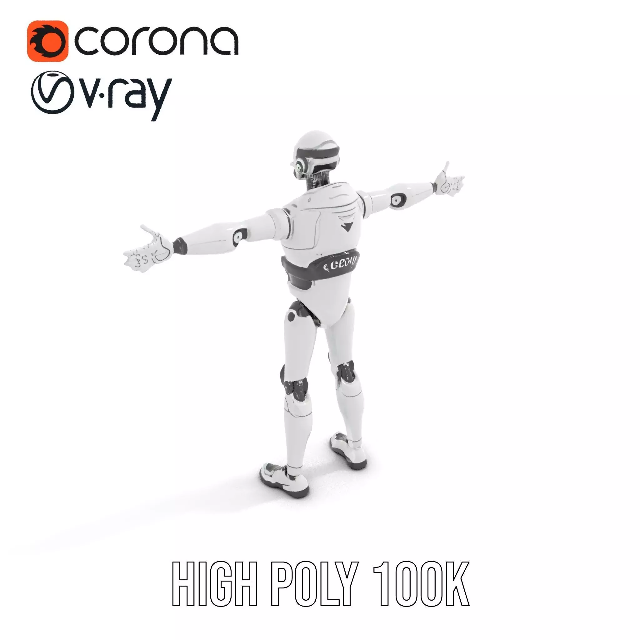 Advanced Silver Robot model pack Low-poly 3D model_28