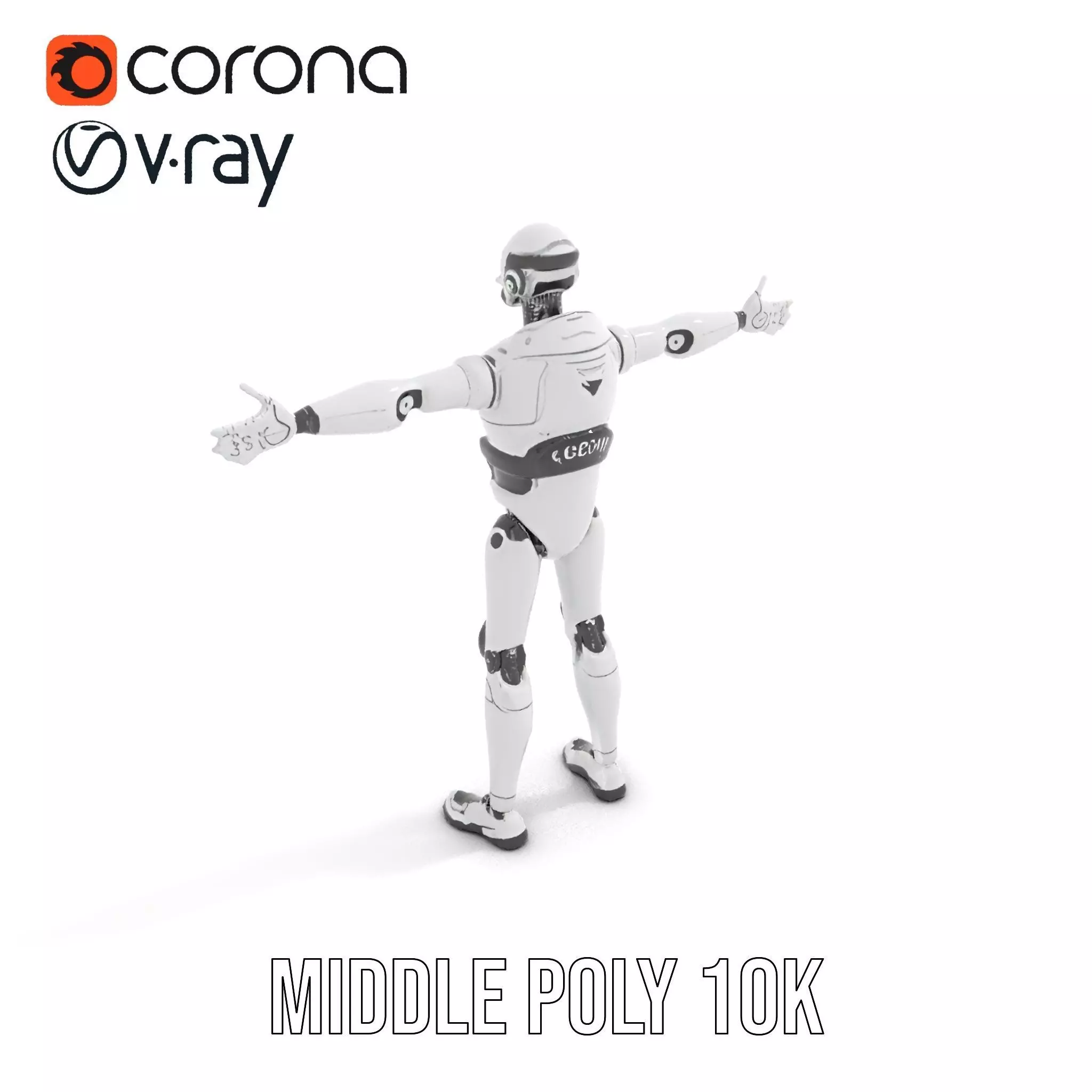 Advanced Silver Robot model pack Low-poly 3D model_16