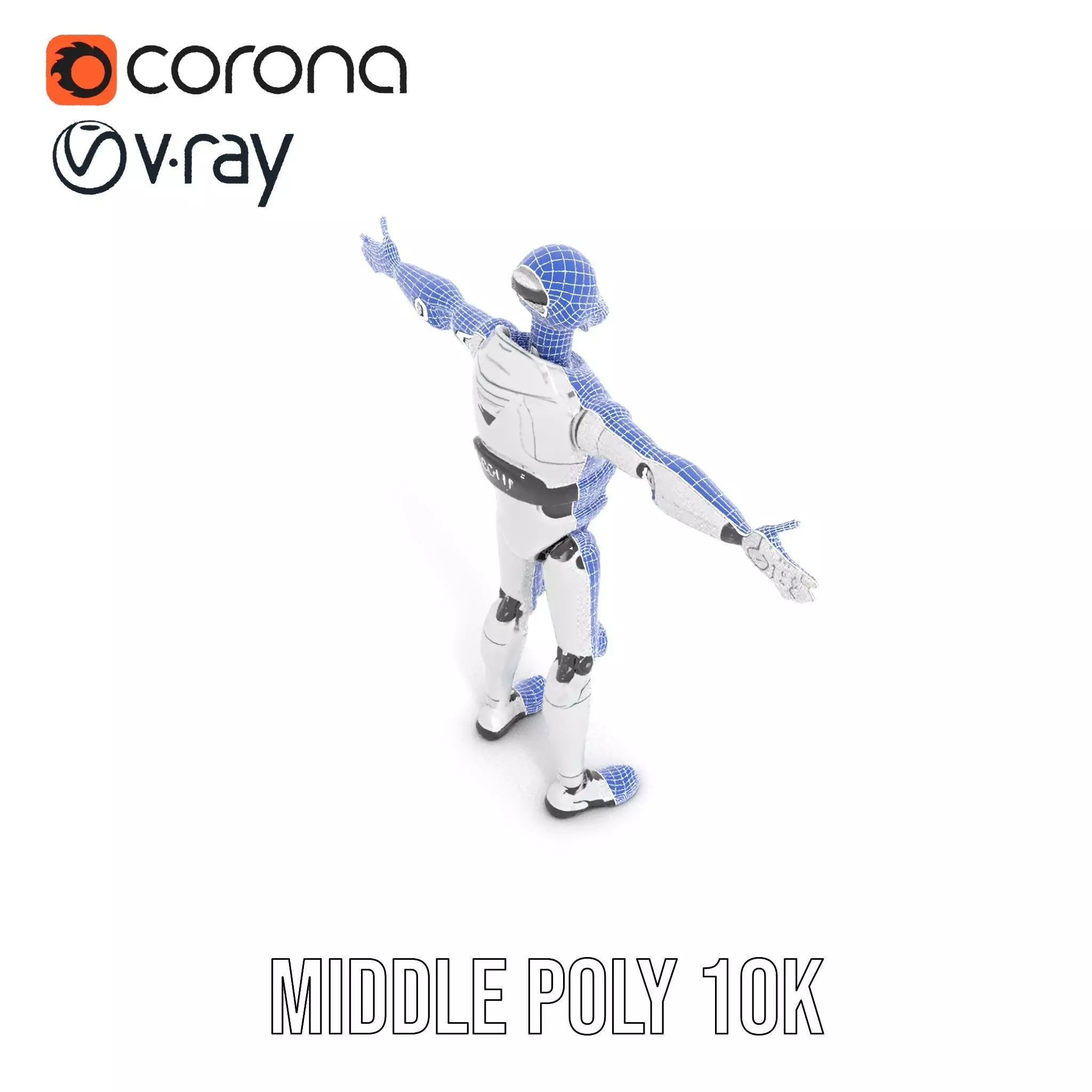 Advanced Silver Robot model pack Low-poly 3D model_13