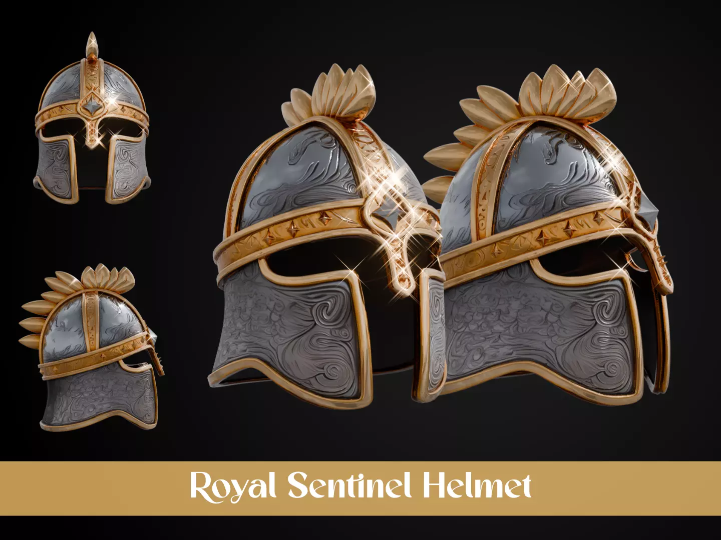 Stylized Numeror Helmet - Royal Sentinel 3D print model