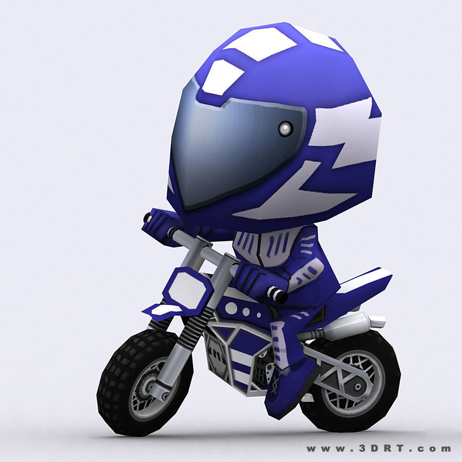 3DRT-Chibii racers - Dirt bikes Low-poly 3D model_9