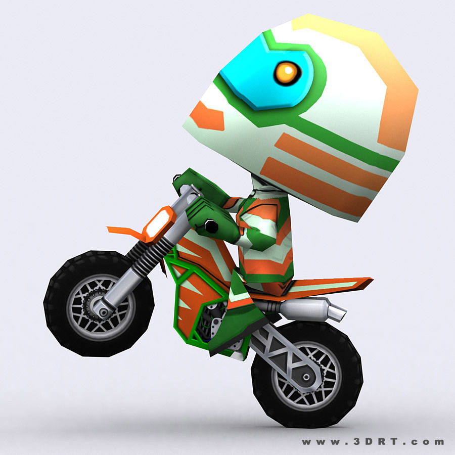 3DRT-Chibii racers - Dirt bikes Low-poly 3D model_14