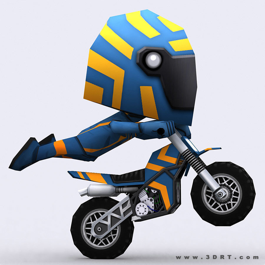3DRT-Chibii racers - Dirt bikes Low-poly 3D model_11