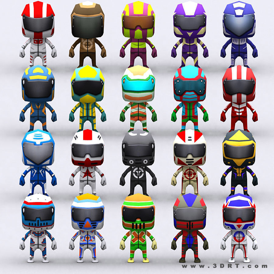 3DRT-Chibii racers - Dirt bikes Low-poly 3D model_4