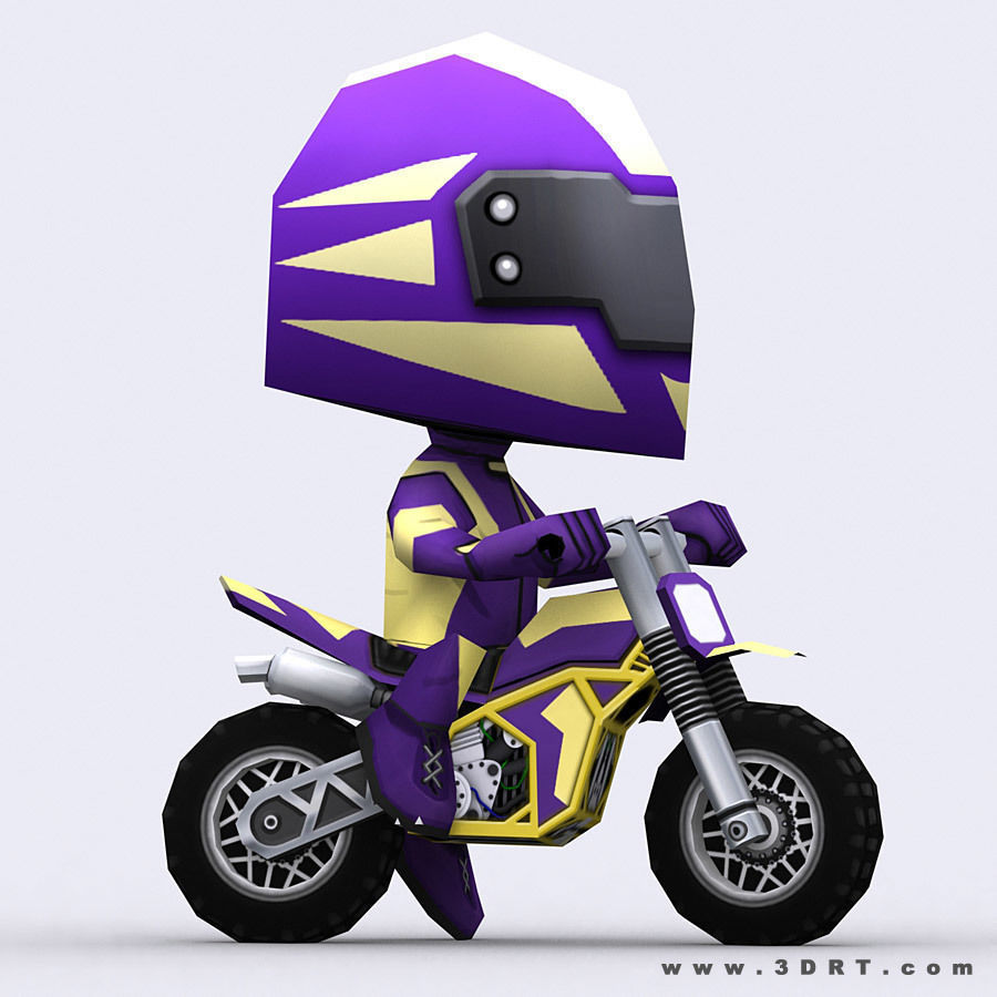 3DRT-Chibii racers - Dirt bikes Low-poly 3D model_8