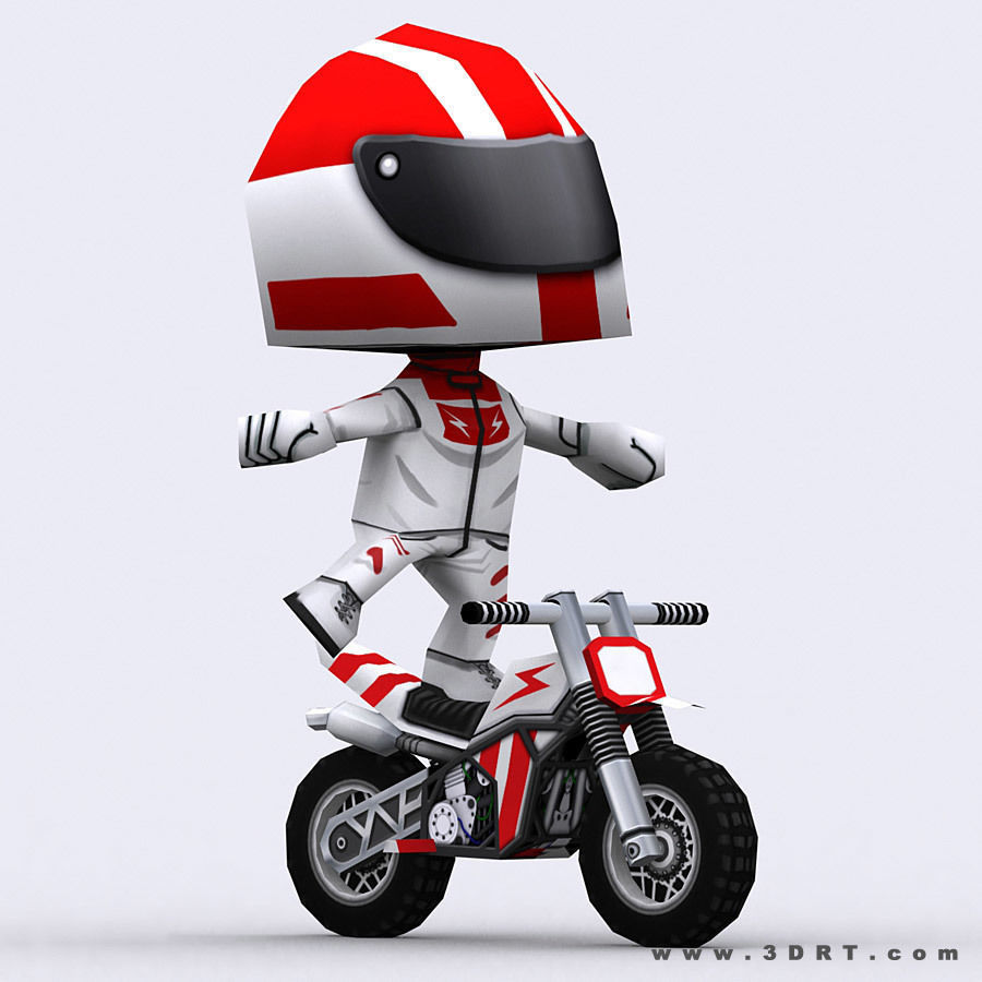3DRT-Chibii racers - Dirt bikes Low-poly 3D model_6