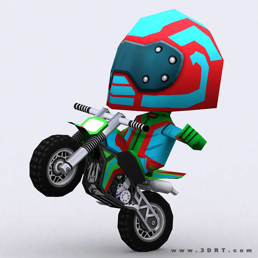 3DRT-Chibii racers - Dirt bikes Low-poly 3D model_12