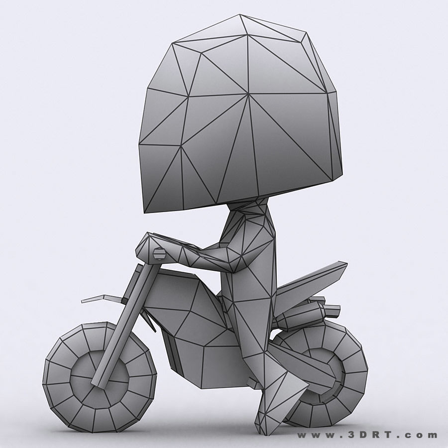 3DRT-Chibii racers - Dirt bikes Low-poly 3D model_16