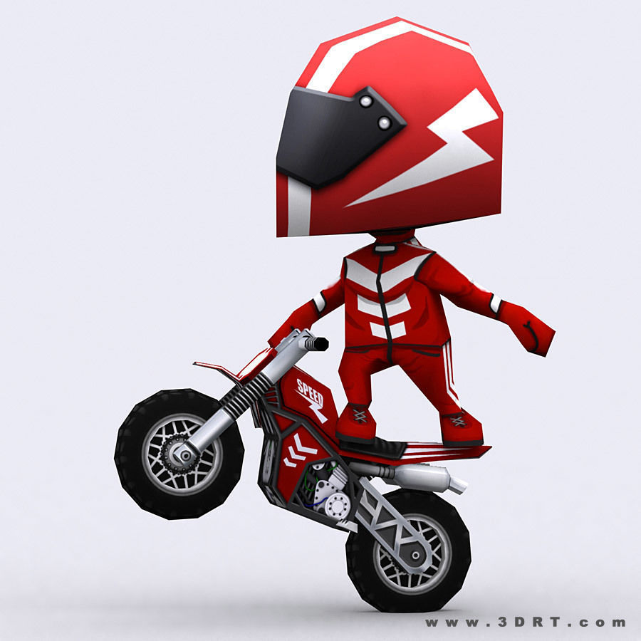 3DRT-Chibii racers - Dirt bikes Low-poly 3D model_13