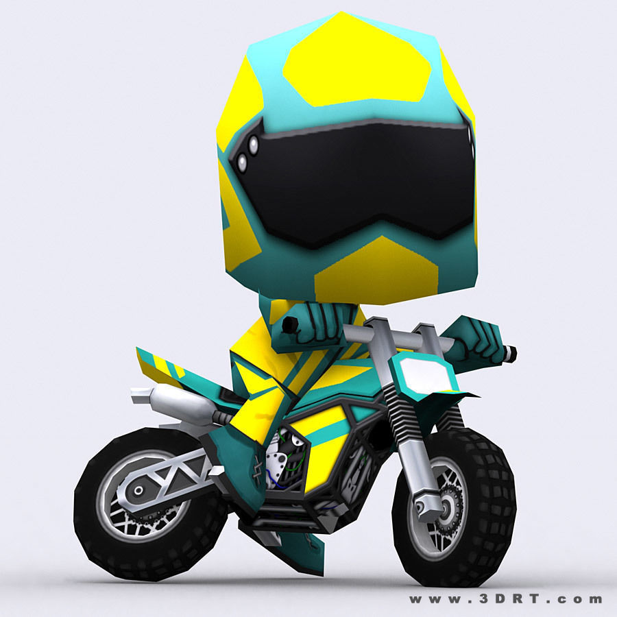 3DRT-Chibii racers - Dirt bikes Low-poly 3D model_10