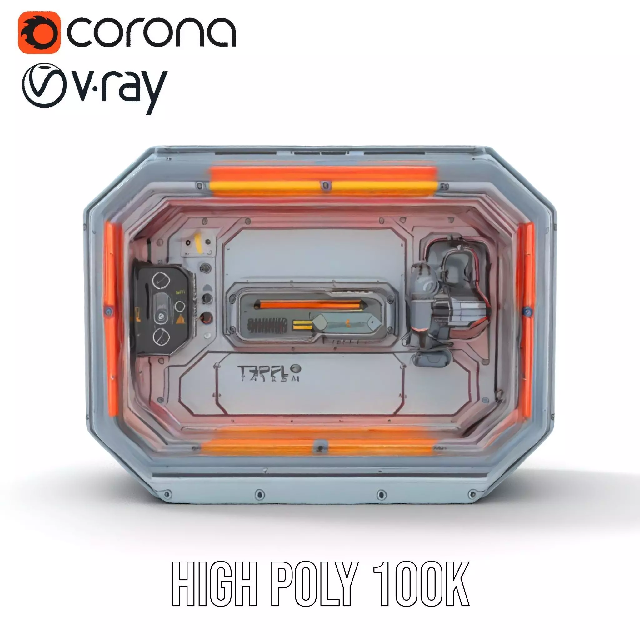 Futuristic Control Panel model pack Low-poly 3D model_17