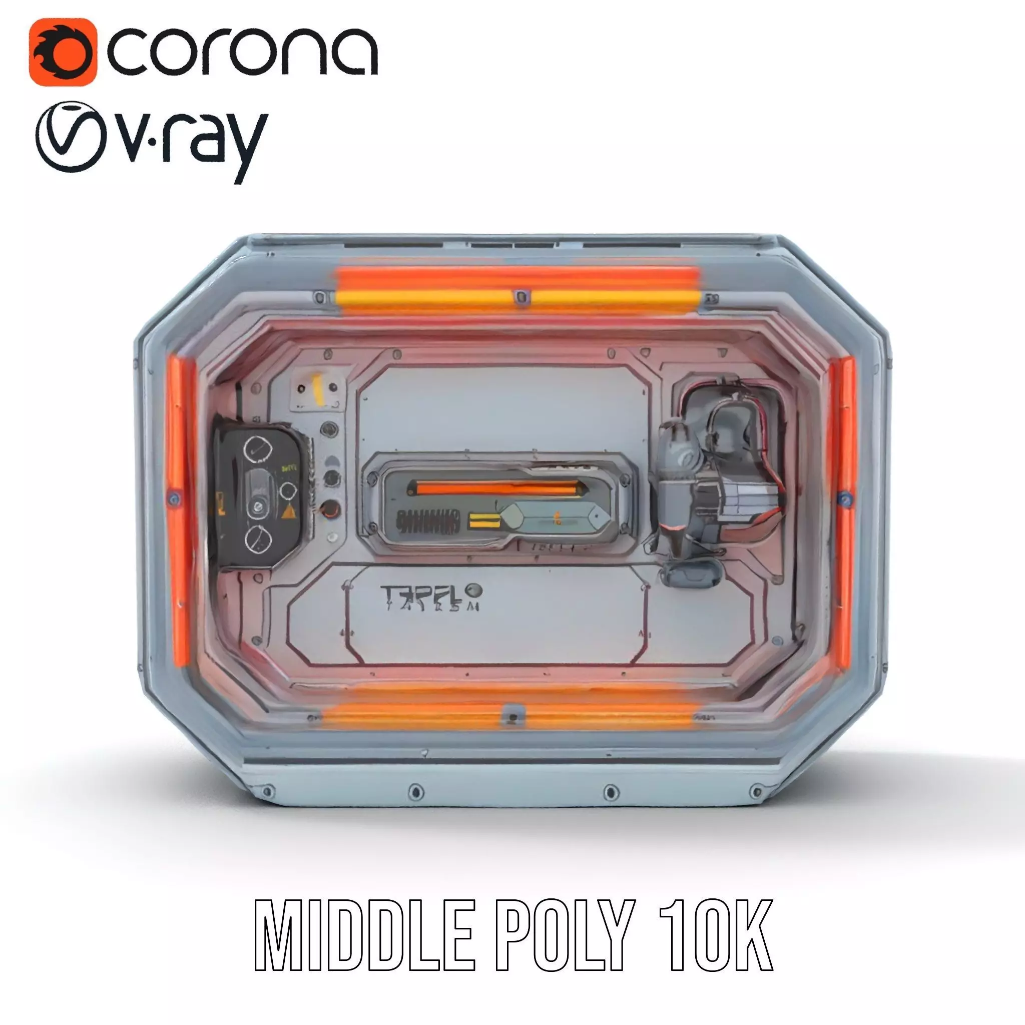 Futuristic Control Panel model pack Low-poly 3D model_5