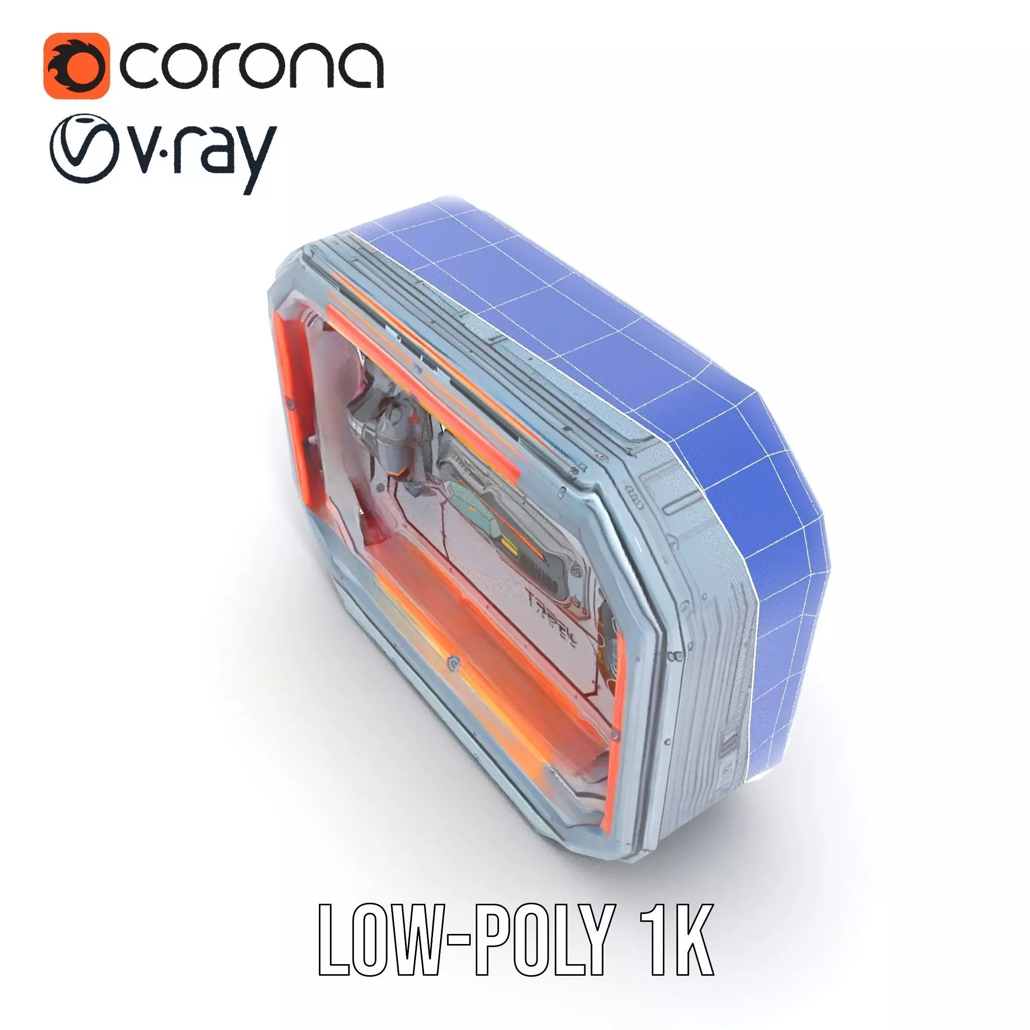 Futuristic Control Panel model pack Low-poly 3D model_19