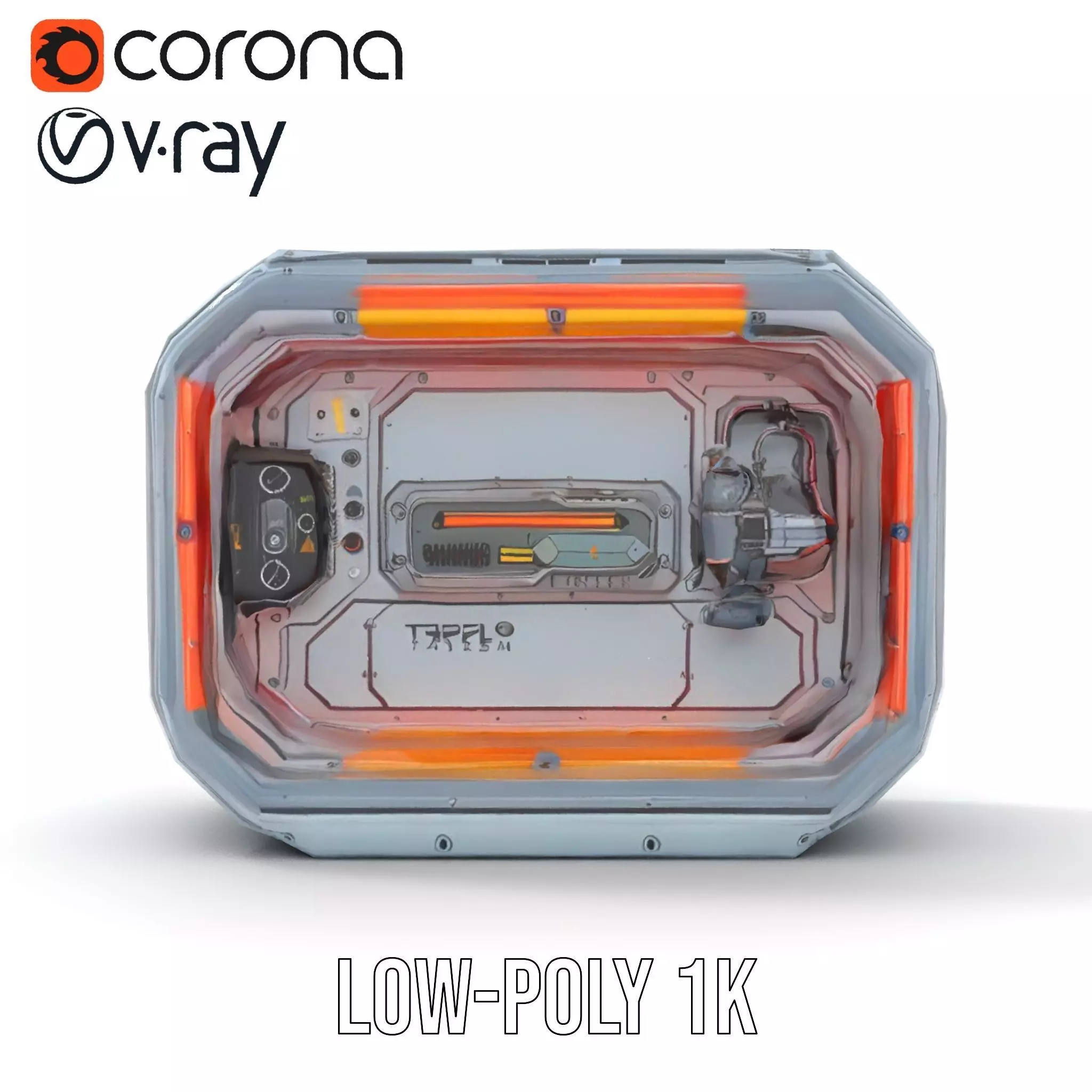 Futuristic Control Panel model pack Low-poly 3D model_7